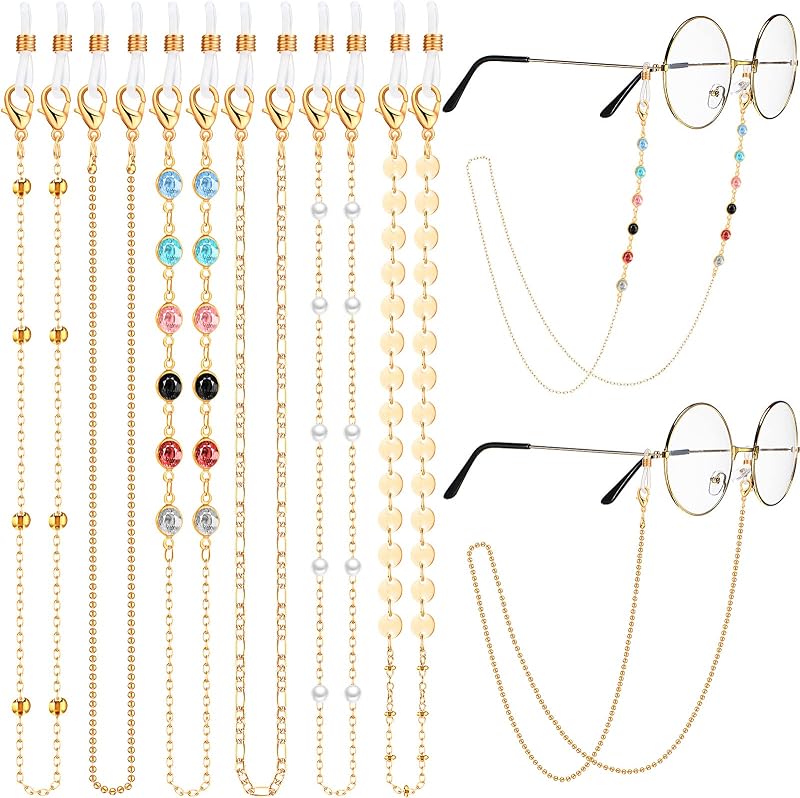 6 Pcs Glasses Chain for Women Beaded Eyeglass Strap