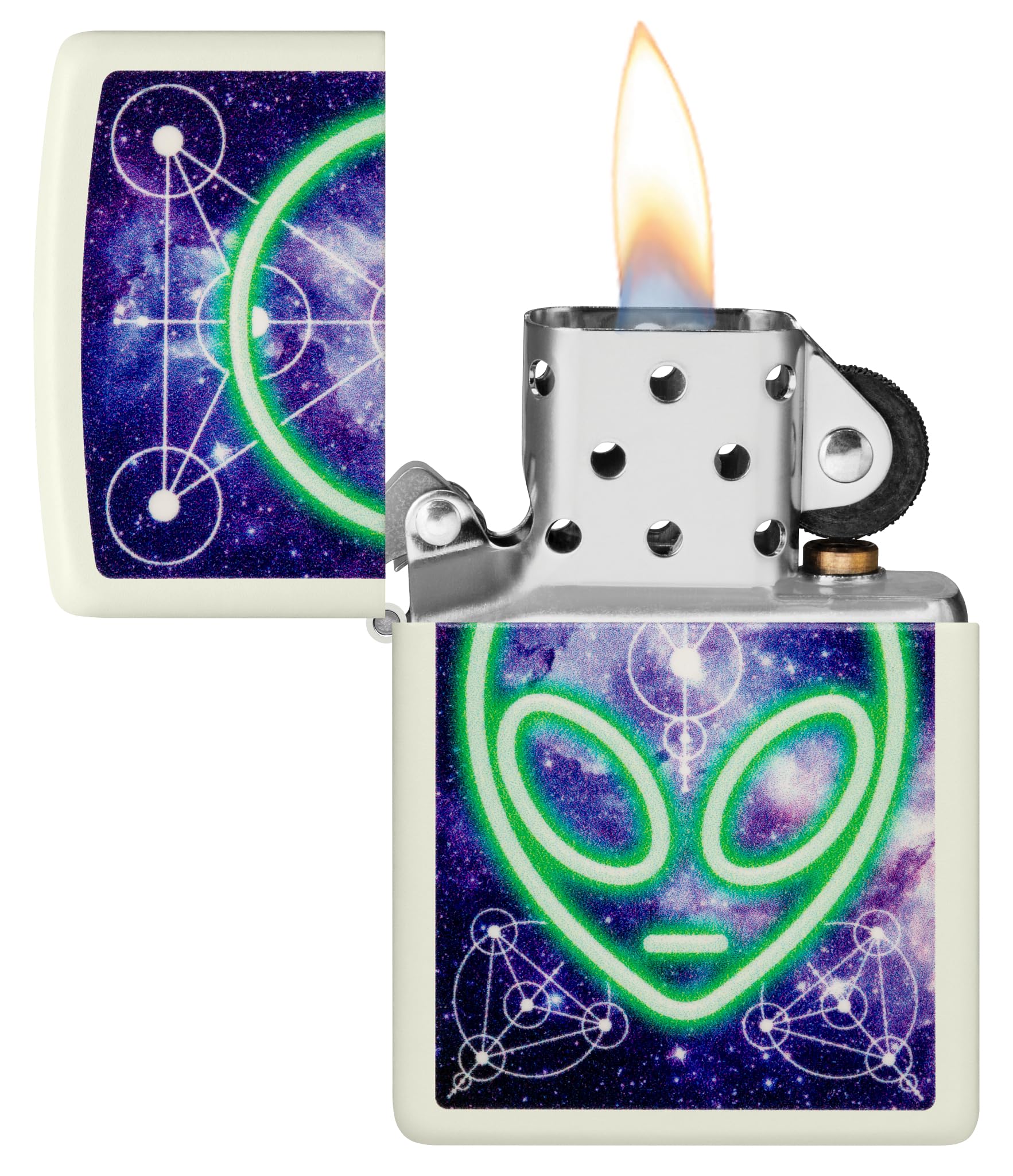 Zippo Sturmfeuerzeug - Alien, Glow-in-The-Dark, Color Image - Nachfüllbar - Wiederverwendbar - Windfestes Design - Geschenkbox - Made in USA