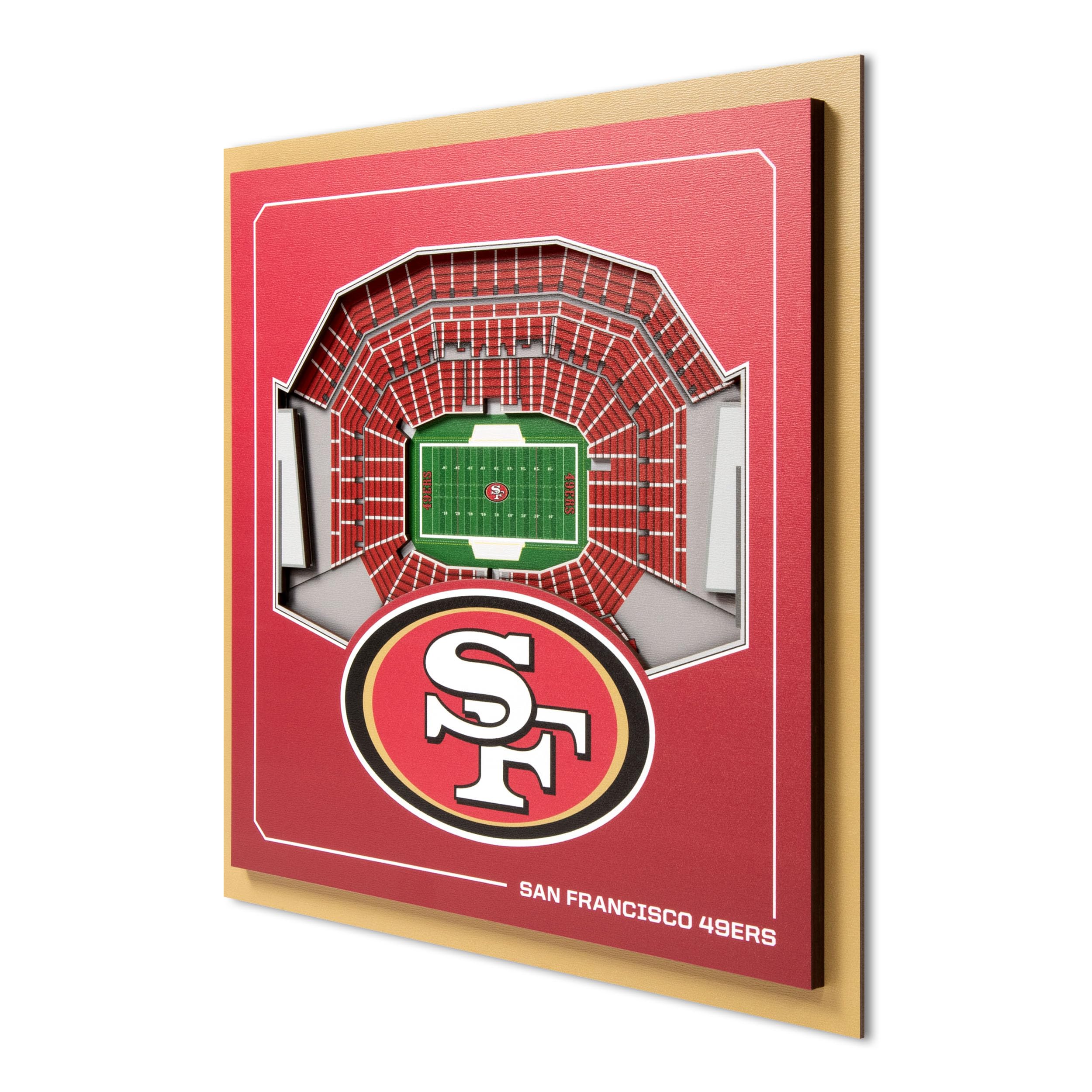 YouTheFan Officially-licensed NFL San Francisco 49ers Stadium Series 3D Wall Art - multi-layer team stadium replica, detailed sports fan gift, indoor decor