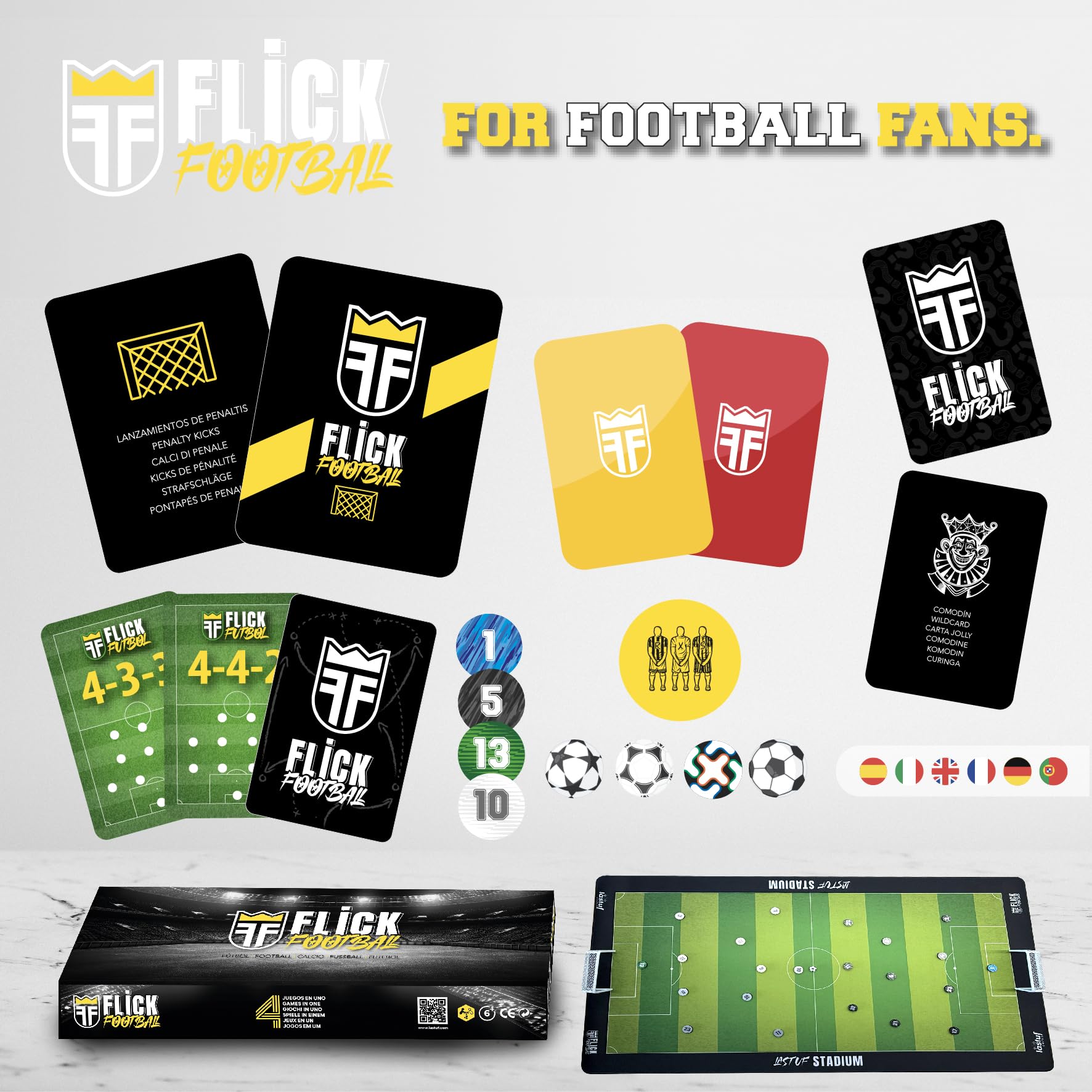 Lastuf Flick Football – Juego de Mesa de Fútbol | Estrategia, Habilidad y Partidos Realistas | para Niños y Adultos | Regalo Ideal para Futboleros