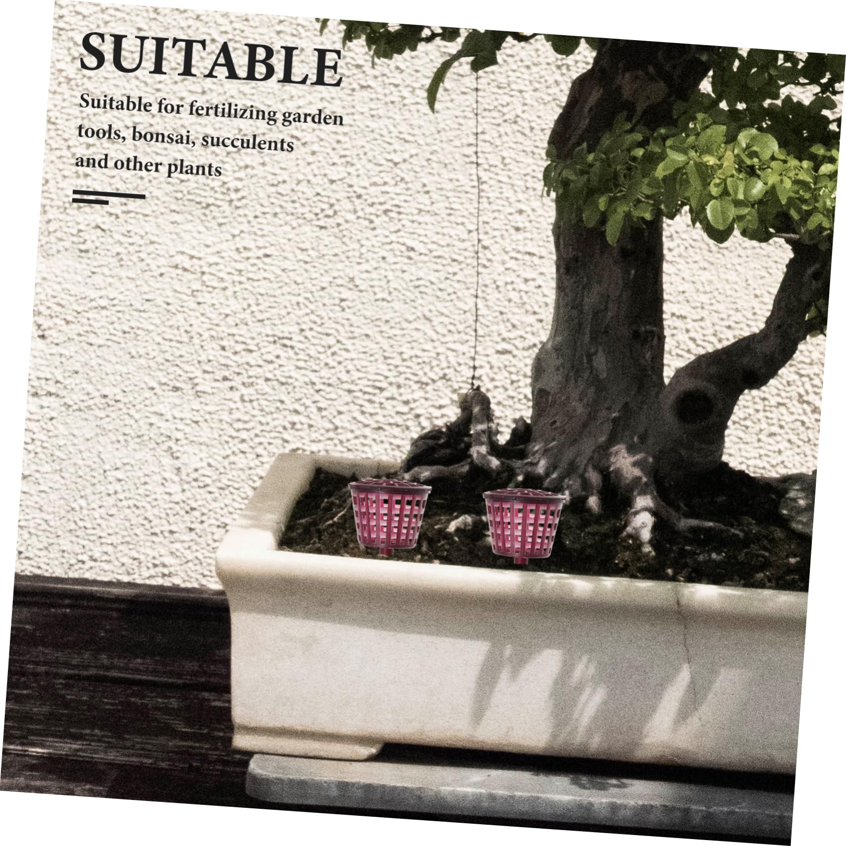 Sosoport Panier D'engrais pour Bonsaï 10 Pièces en Plastique Pourpre | Boîte à Couvercle, Réutilisable, Usage Jardinage et Bonsaï, Protège L'engrais