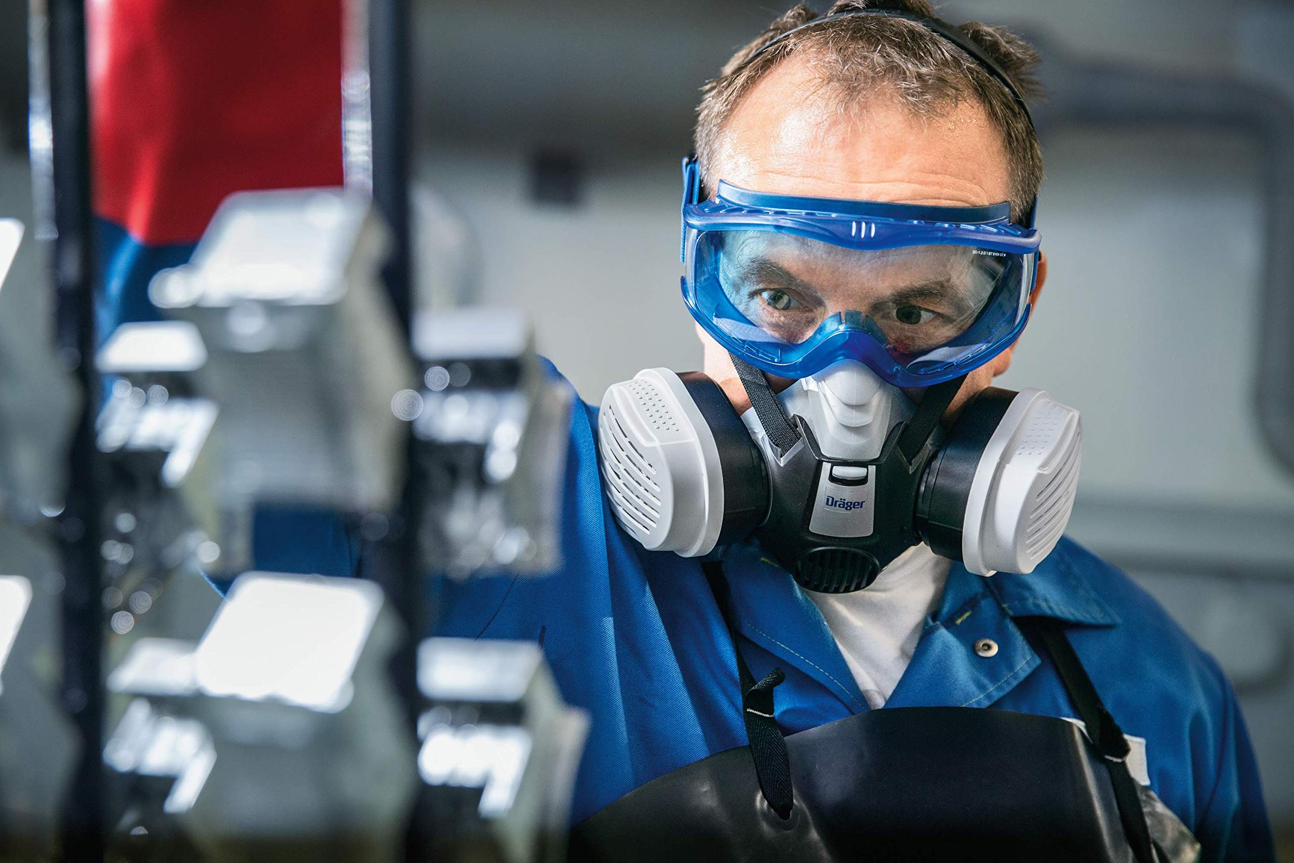 Dräger X-pect 8520 Lunettes De Sécurité UV Anti-Buée Anti-Rayures - Masque Protection Polycarbonate Ventilé