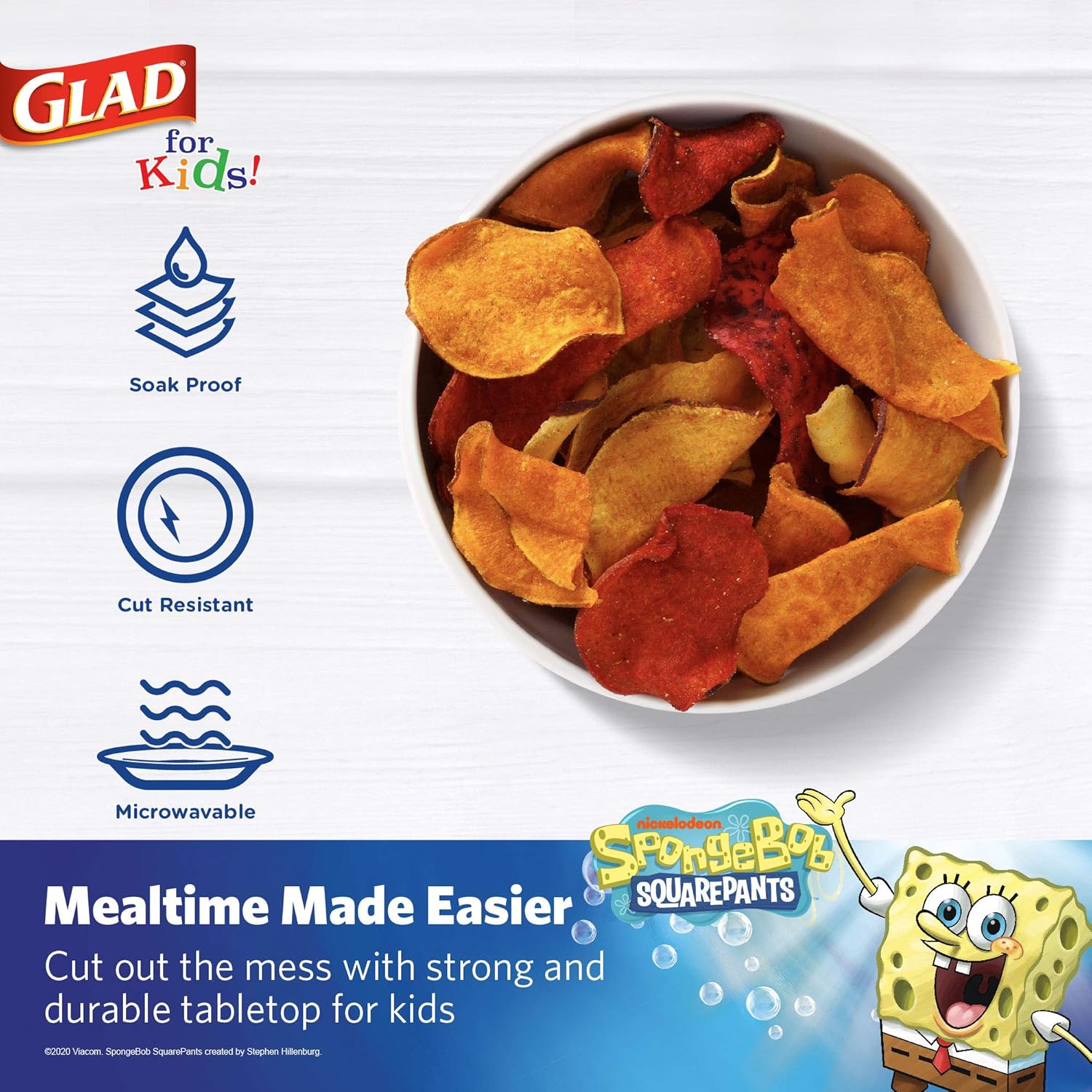 Buy Glad for Kids SpongeBob SquarePants Paper Snack Bowls with Lids