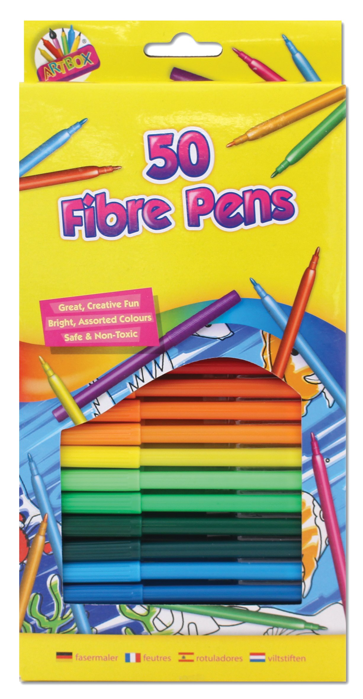 Tallon 50 Fibre Colouring Pens Set