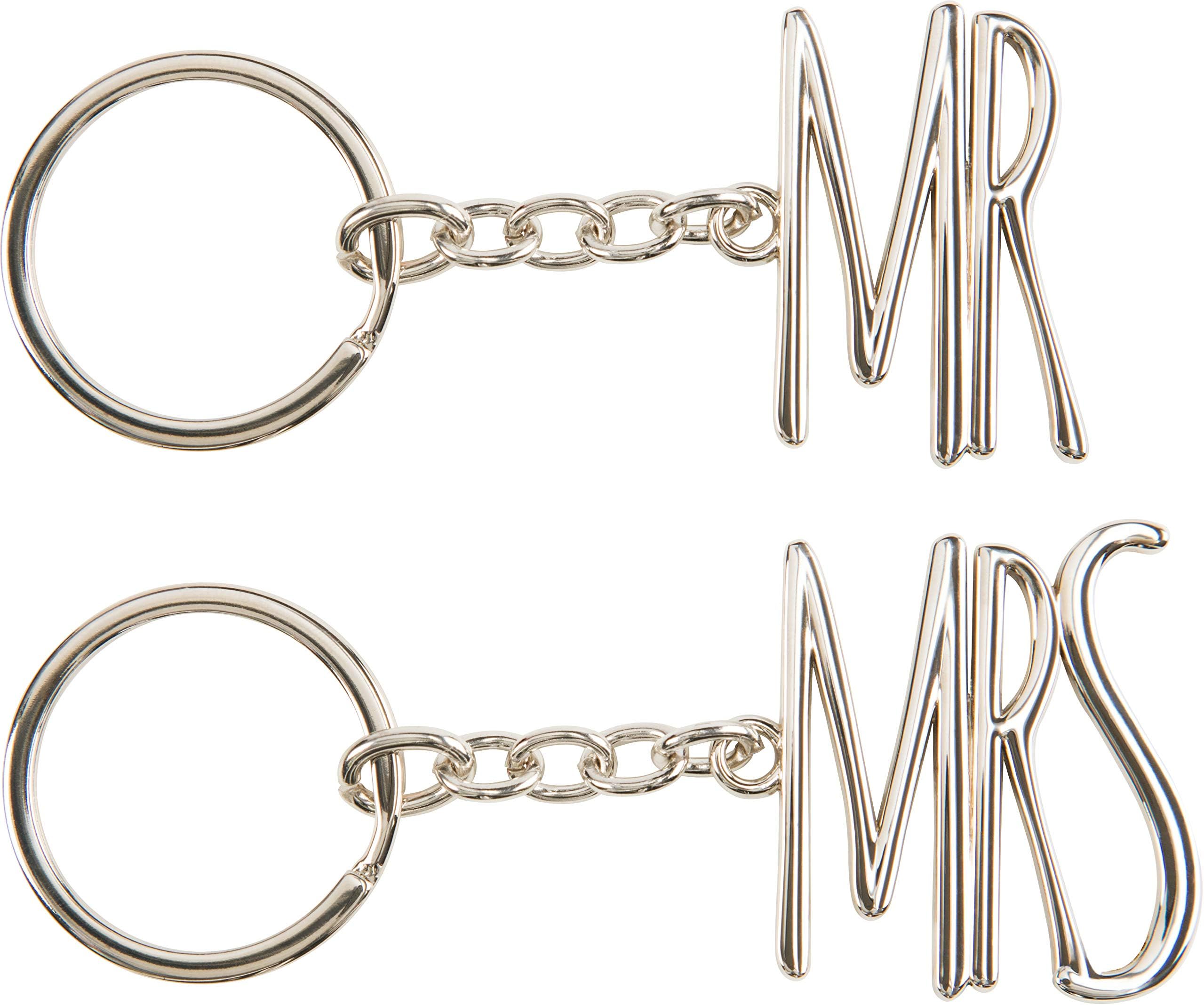 Pavilion Gift Company Mrs Gift Wedding Silver Key Chain Set of 2