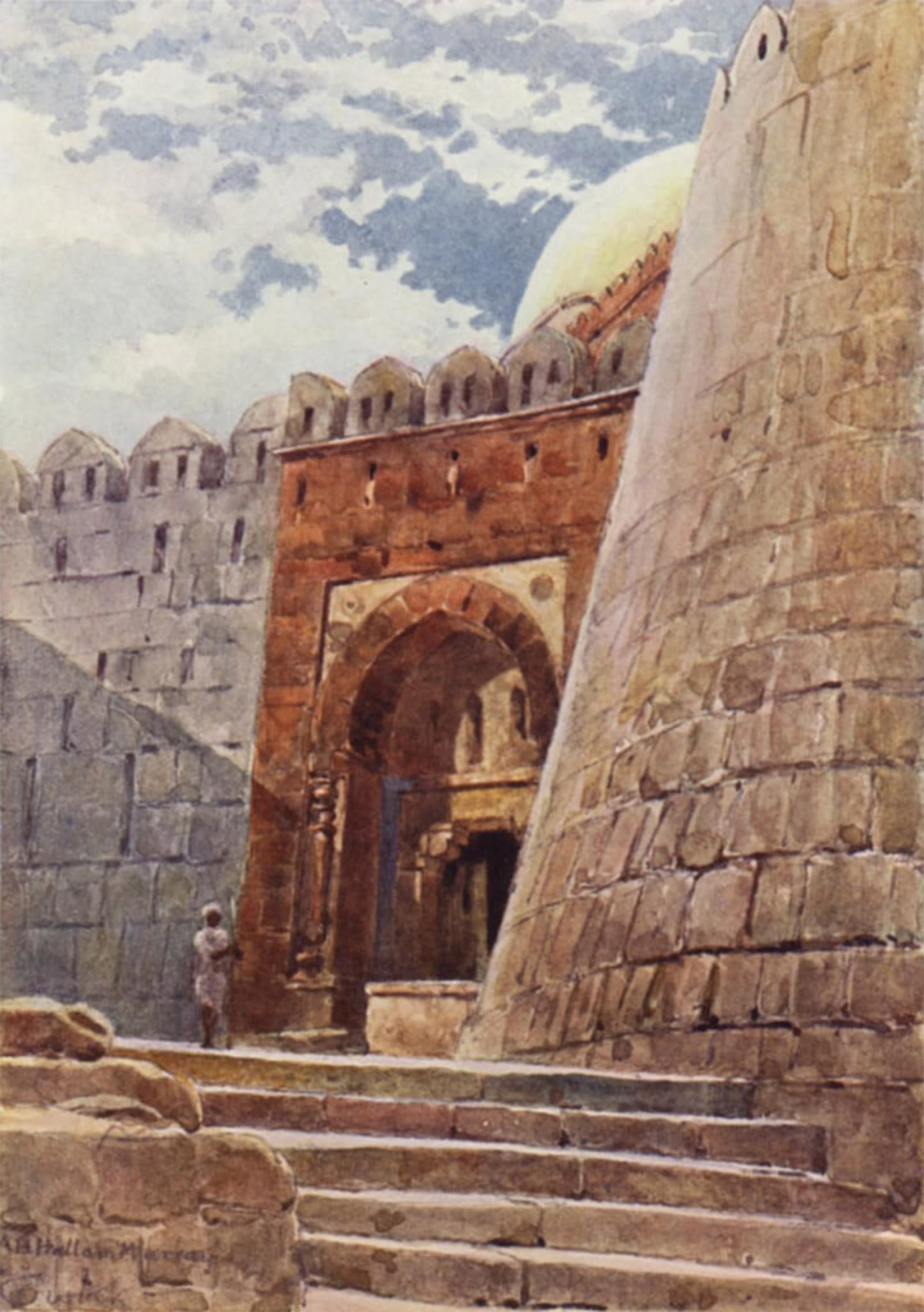 HRJUBWREE Oil Painting Prints on Canvas Painting Picture the Tomb of Tughlak Shah by Alexander Henry Hallam Murray Artwork Canvas Prints for Office Decor 60x90cm