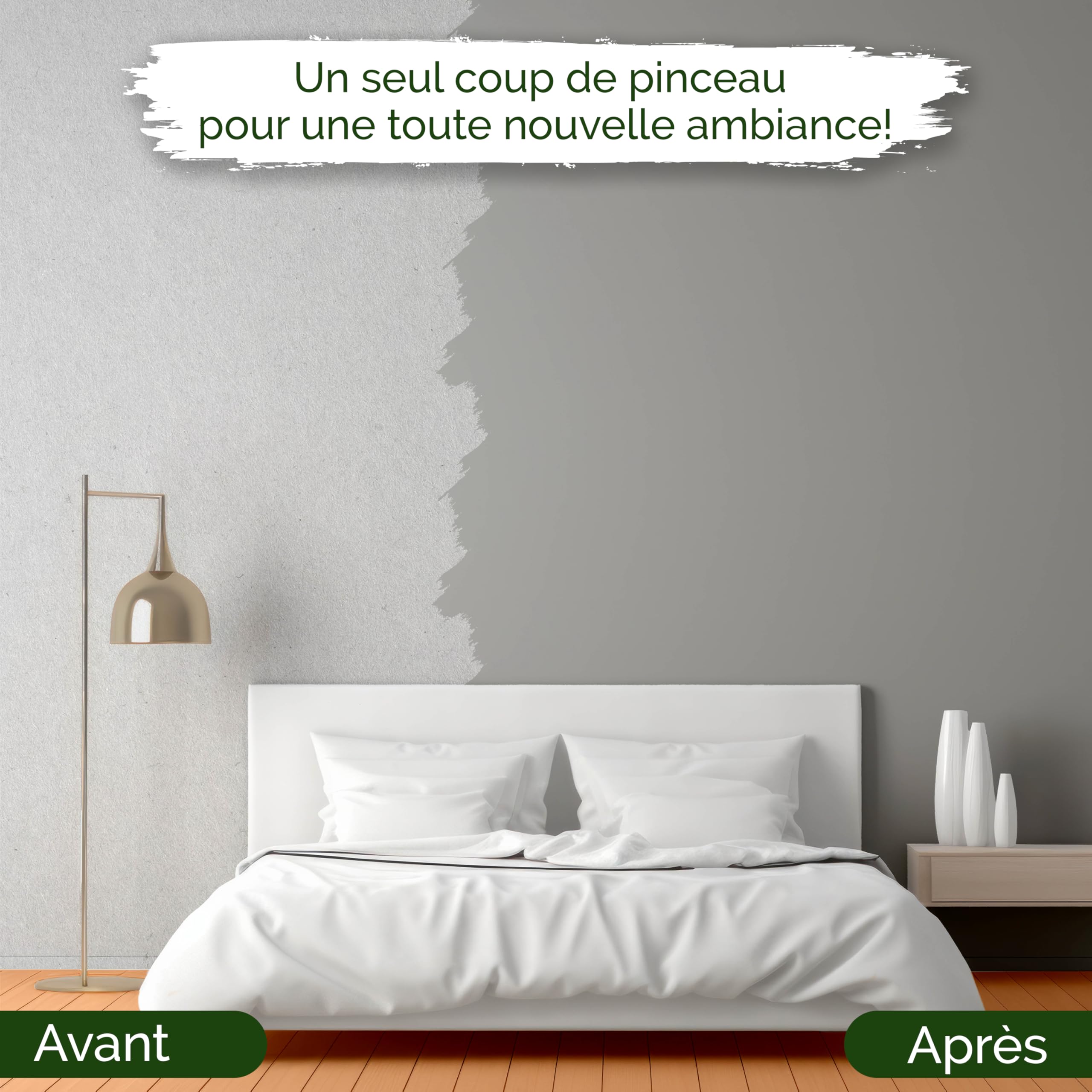 Peinture murale grise pour intérieur – 5 litres & classe de pouvoir couvrant 1, sans traces, peu de gouttes & peinture écologique, sans COV – (Shady Spice)