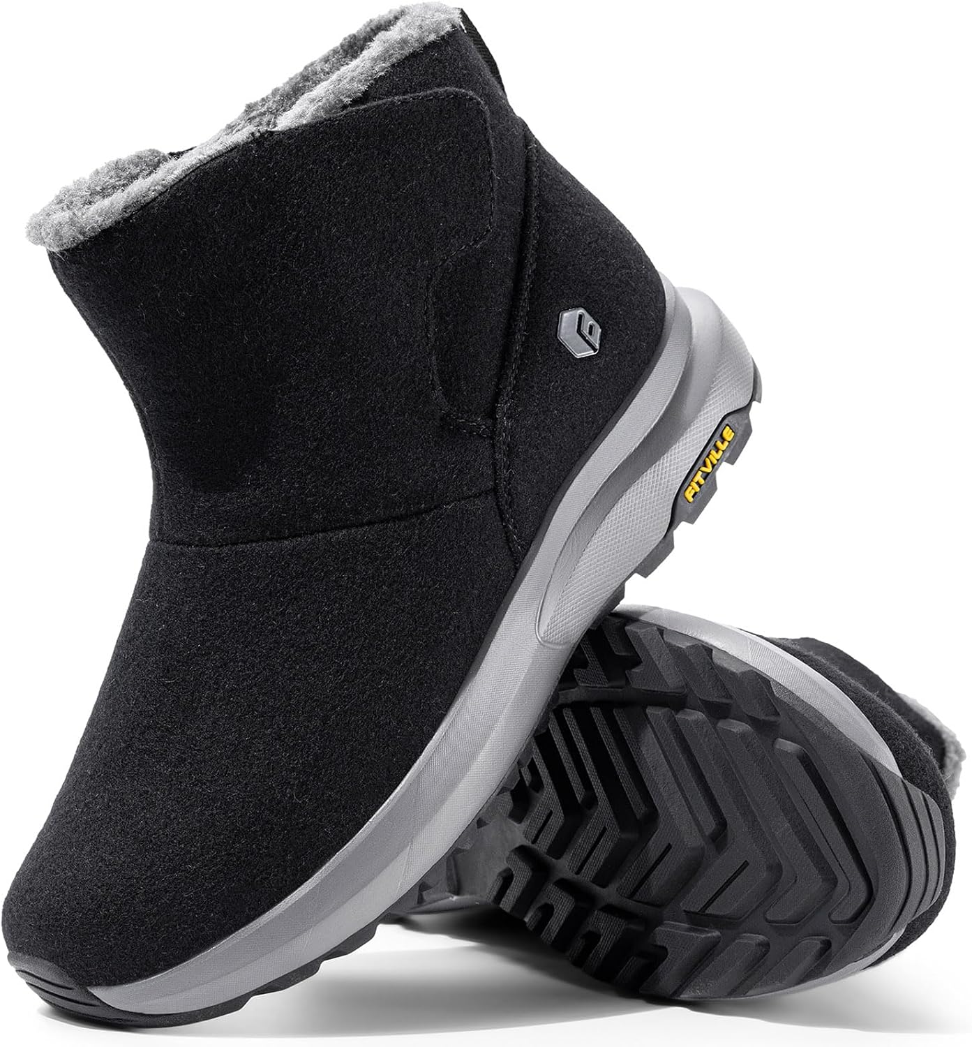 FitVille Men's Wide Winter Boots Thick Fur Lined Lightweight Snow Boots