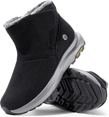 FitVille Mens Wide Winter Boots Thick Fur Lined Lightweight Snow Boots