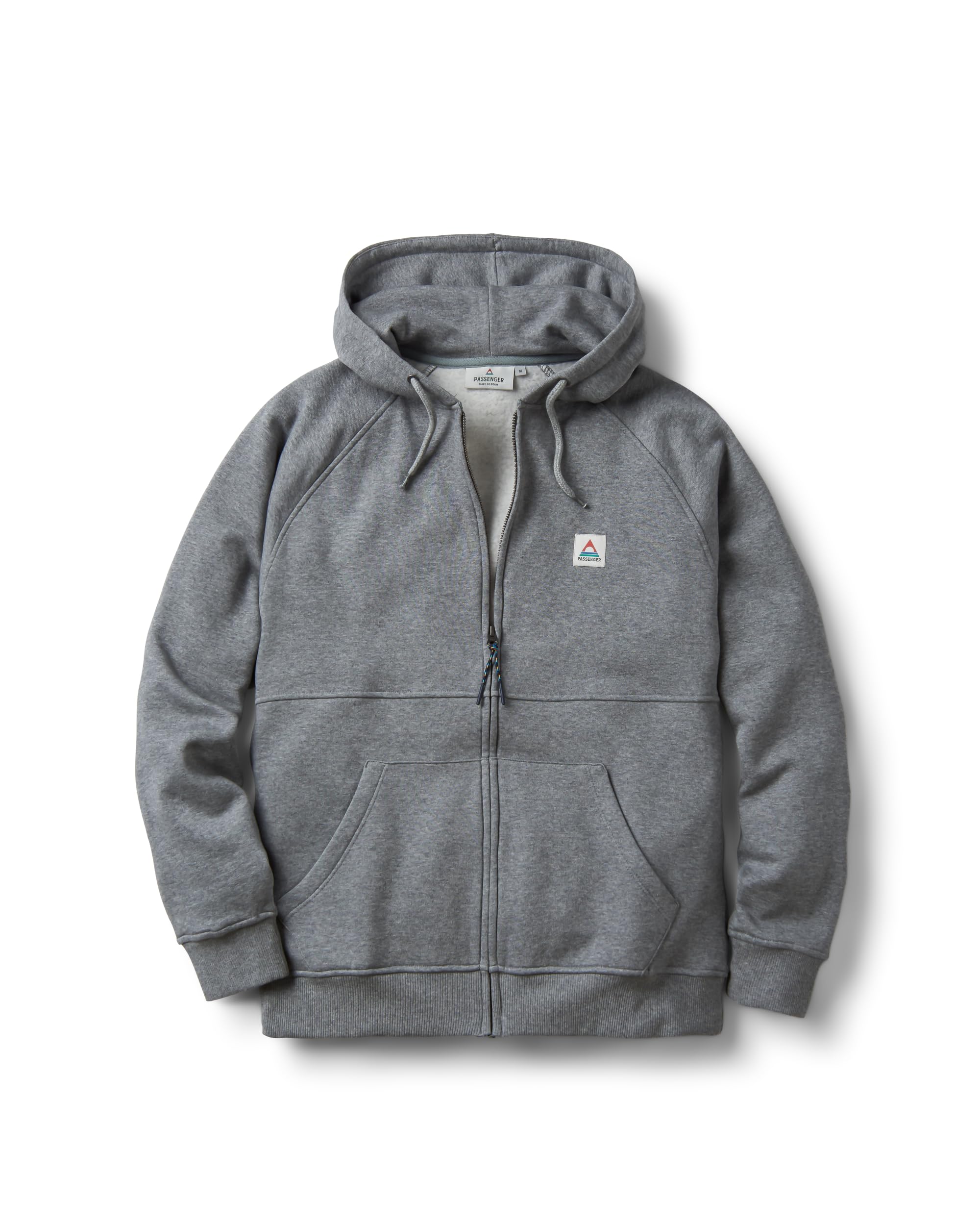 Passenger Men's Heritage Recycled Cotton Full Zip Hoodie (UK, Alpha, XXL, Regular, Regular, Dark Grey Marl)