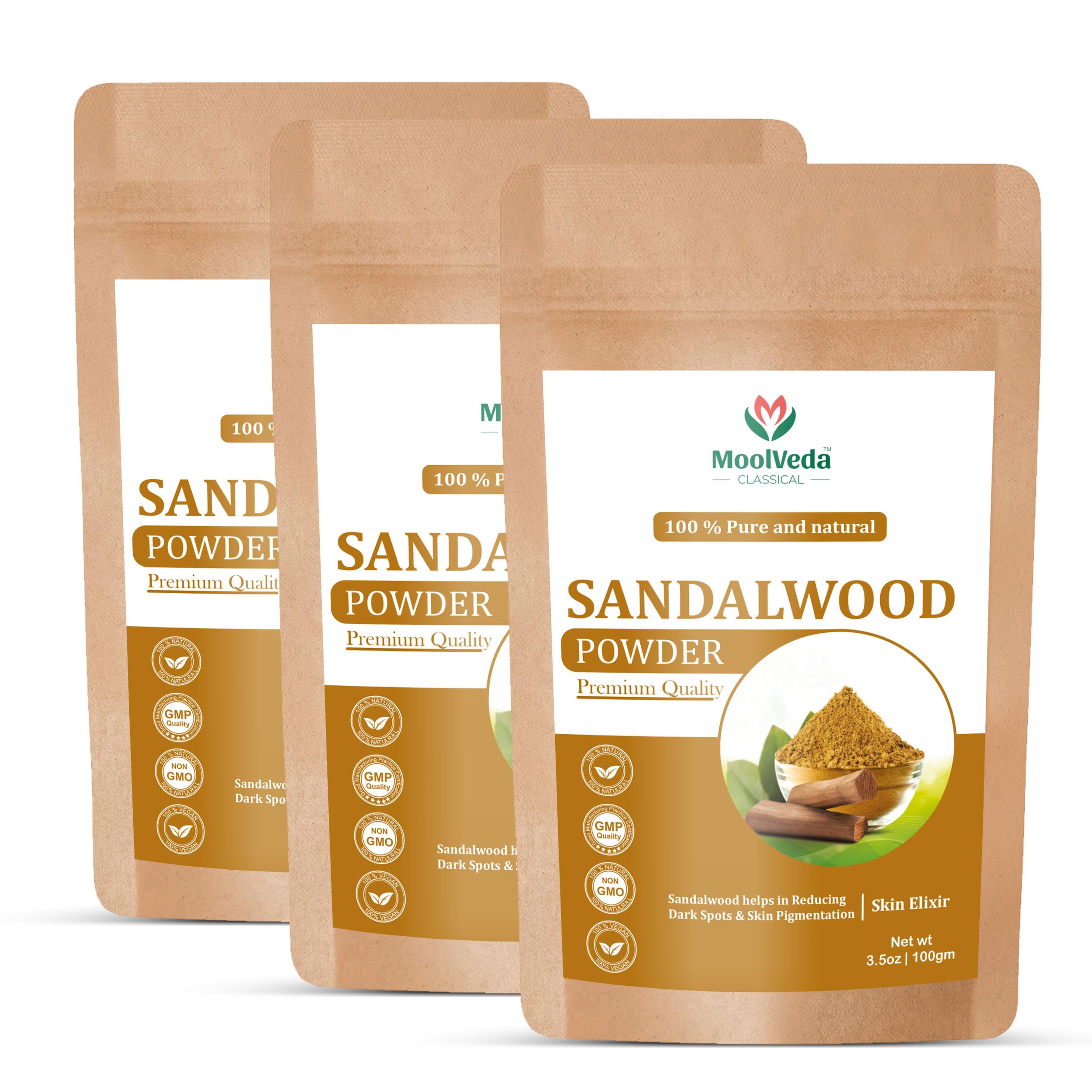 Pure & Original Sandalwood Powder For Face, Skin, Skin Whitening, Face mask, Face Pack and Facial, Skin Care, (300Gm, Rose Water Free)