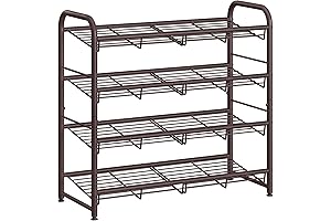 Sturdy and Space-Saving: 4-Tier Metal Shoe Rack for Footwear Organization