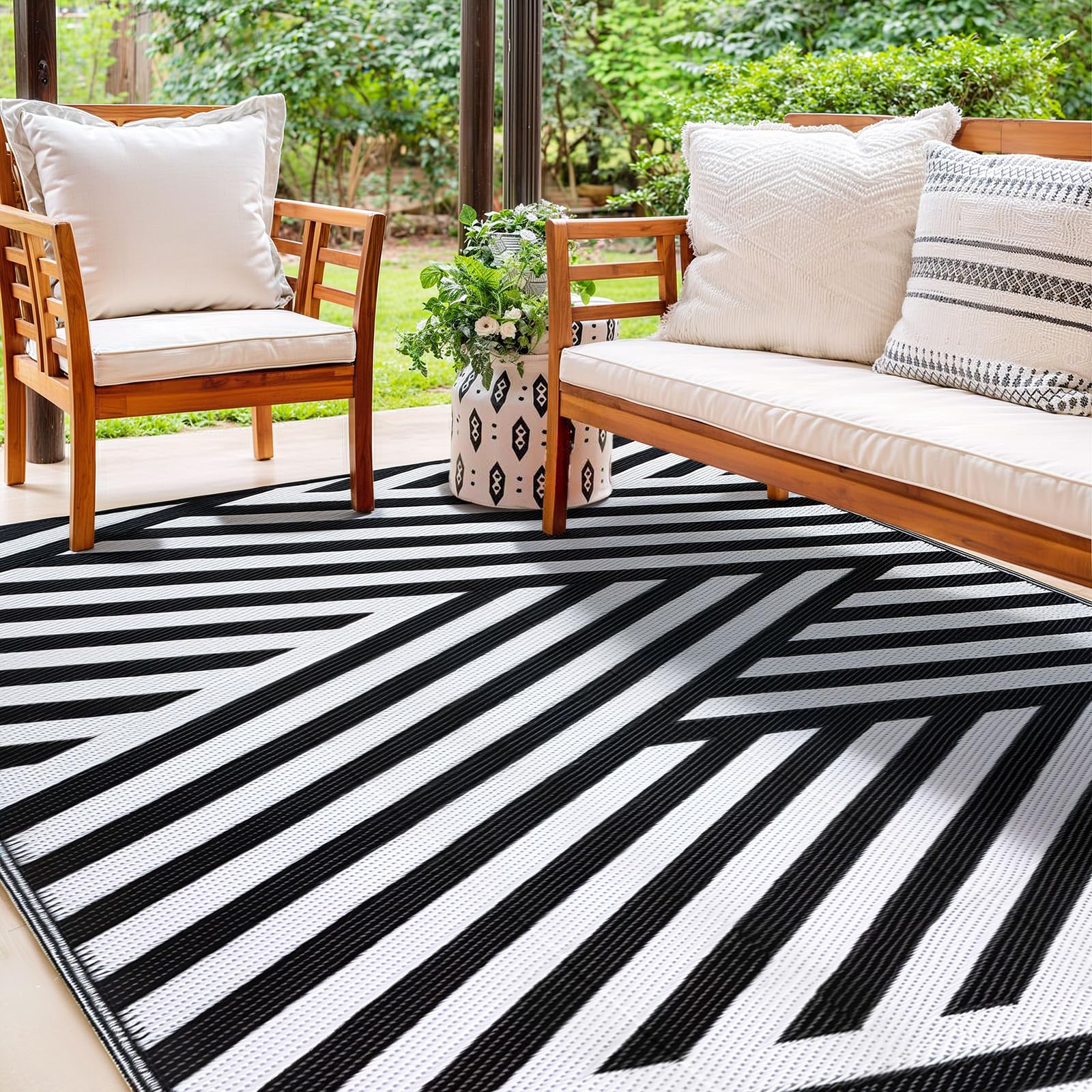 Outdoor Patio Rugs Reversible Camping - Outdoor Plastic Straw Rug Area Carpet Clearance for Outside, Porch, RV, Balcony & Backyard, Large Outdoor Mat Stain & UV Resistant