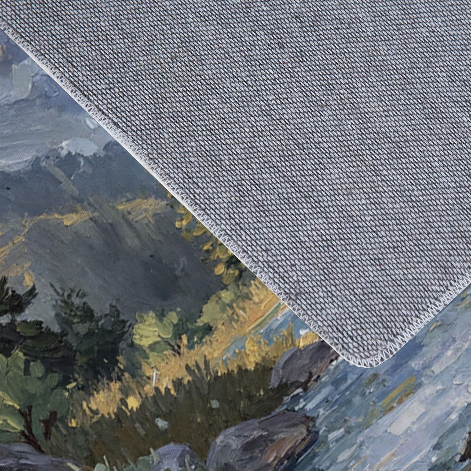 Fußmatte Innen 80x120cm, Bergwälder Bäche rutschfeste Fußmatte für den Innenbereich, Retro-Schneelandschaft Fußabtreter Türmatte wasserabsorbierende Schmutzfangmatte, Türkis