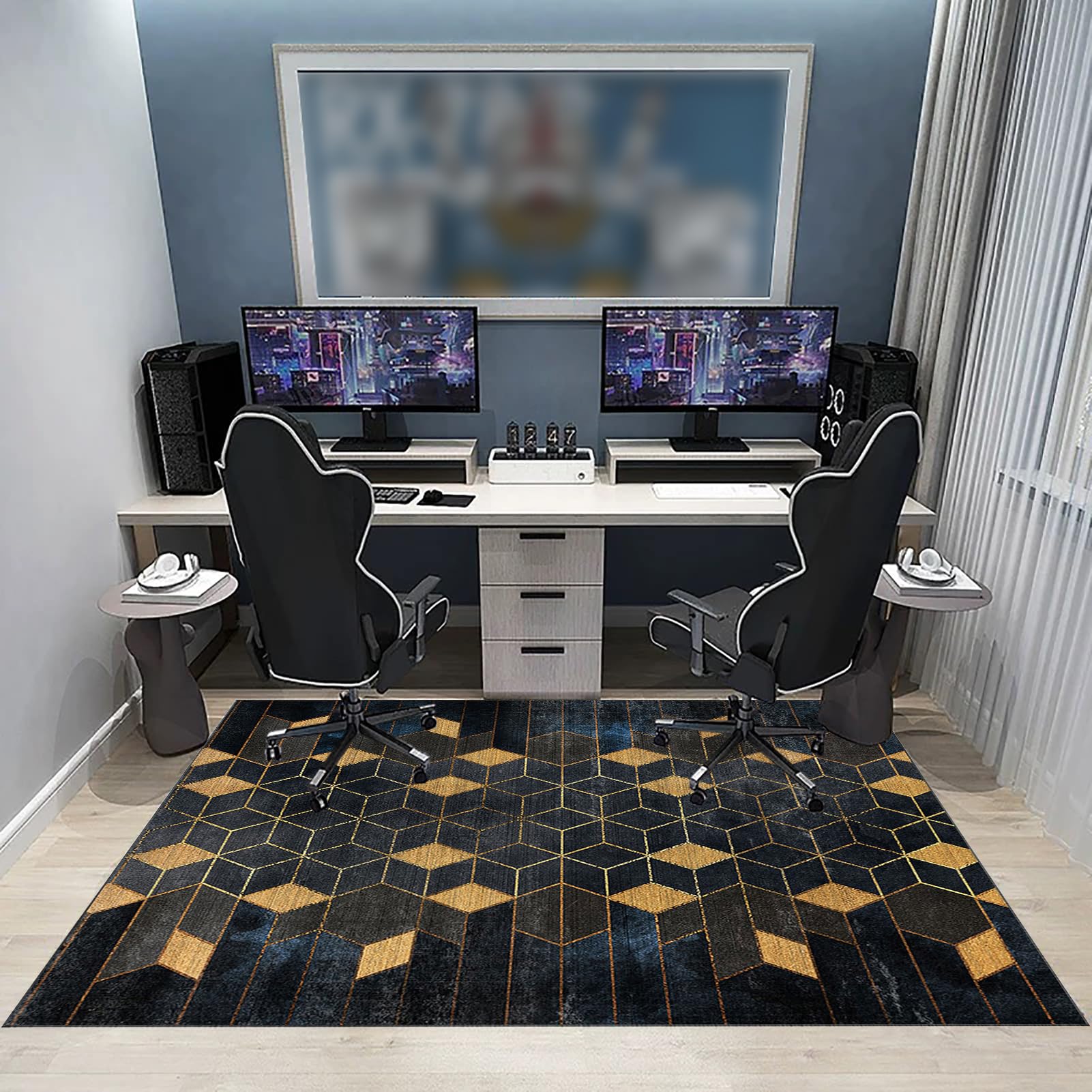 Schutzmatte und Schreibtischstuhl Unterlage, Gaming Stuhl Unterlage Bodenschutzmatte für Hartböden, Bürostuhl Unterlage, Gamer Teppich, Bürostuhl Matte für harte böden parkett rollstühle 120 x 140 cm