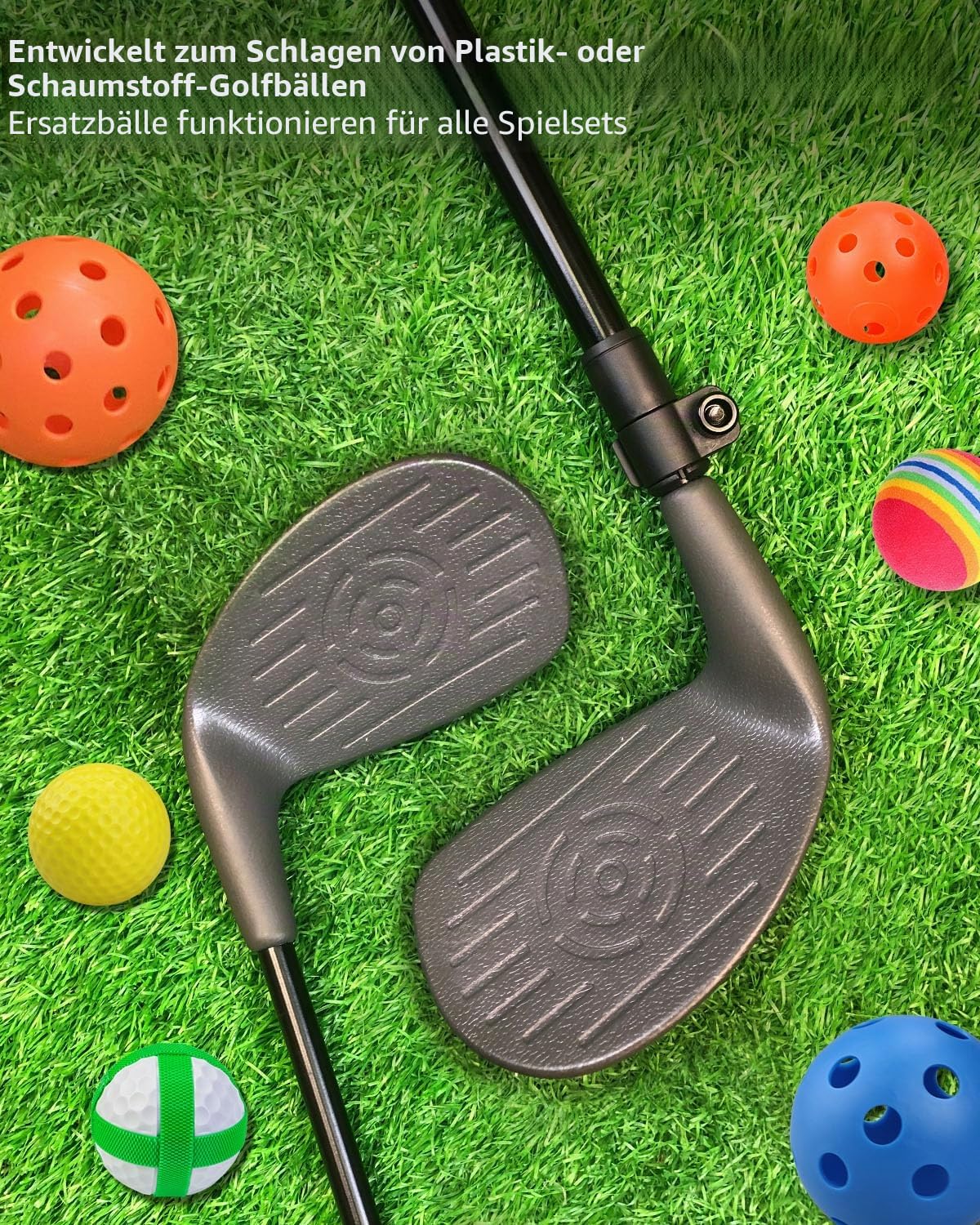 KOFULL Adjustable Minigolf Schläger Golfschläger Golf Iron, 21-36 Zoll Familien-Hinterhofspielset