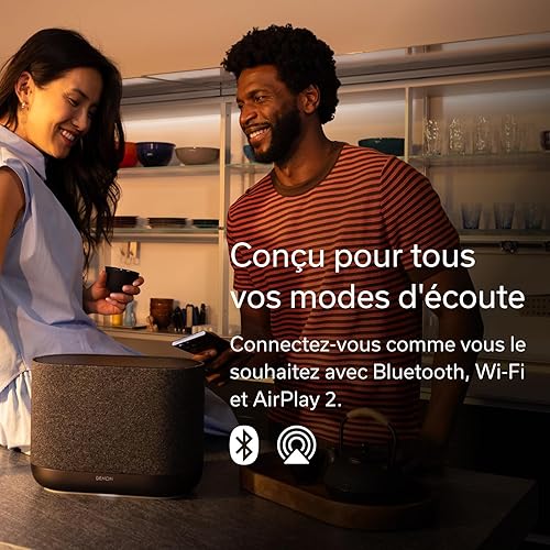 Denon Home 400 Wireless Smart Speaker with Dolby Atmos Music & Built-in Height Speakers, HEOS Multiroom, AirPlay 2 & Bluetooth – High-Resolution Premium Home Audio Speaker - Black - 4