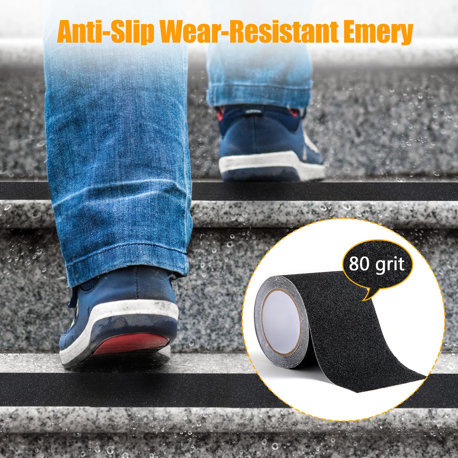Anti-Rutsch Klebeband Reibungsband Selbstklebend Rutschfestes für Treppen Stufen High Grip