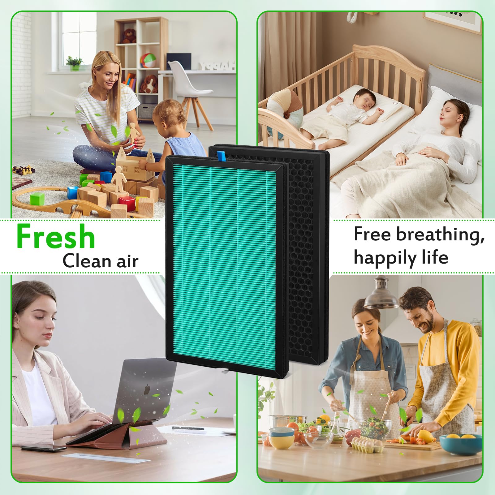 Filtro di ricambio KXY550 compatibile con purificatori d'aria Intehome, Airplus KXY550 Filtro di ricambio dotato di un sistema di filtrazione HEPA e carbone attivo (1)
