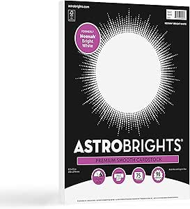 Astrobrights/Neenah Bright White Cardstock, 8.5" x 11", 65 lb/176 gsm, White, 75 Sheets (90905-02) - Packaging May Vary