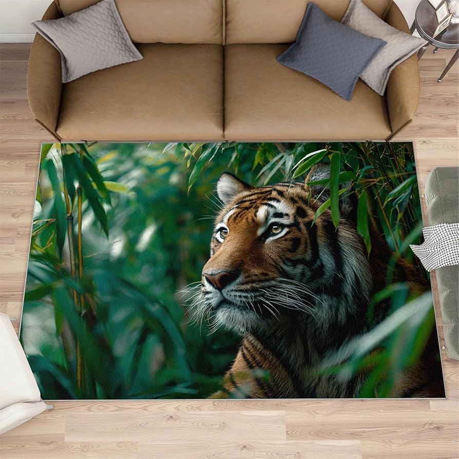 Amazon.com: Tiger Rugs for Bedroom Real Tiger Head Rug 7x9 Rug