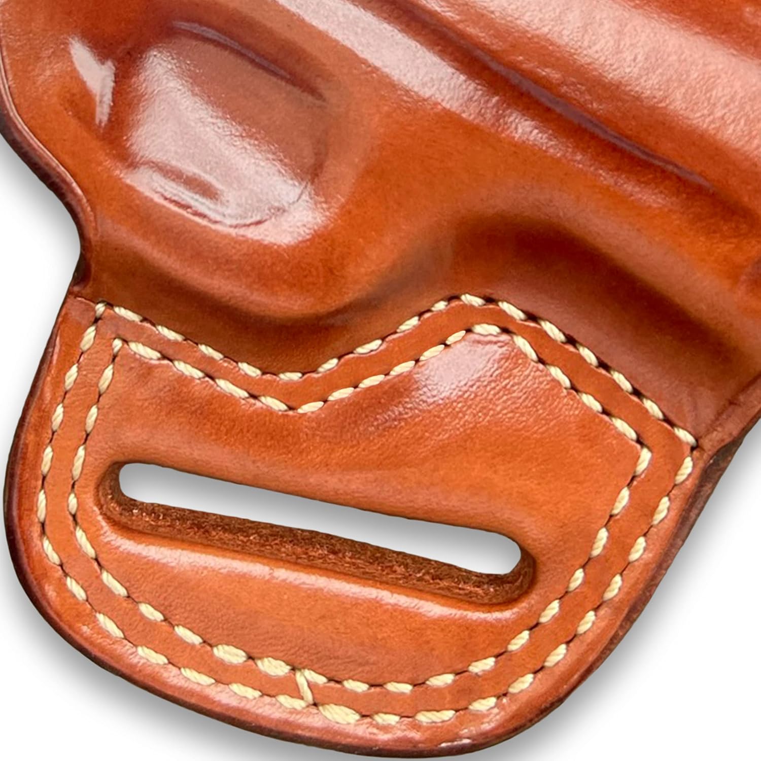 Masc Premium The Ultimate Leather OWB Pancake Holster Open Top Fit Micro 9mm 3.15-inch. Right Hand Draw, Brown Color #1528#