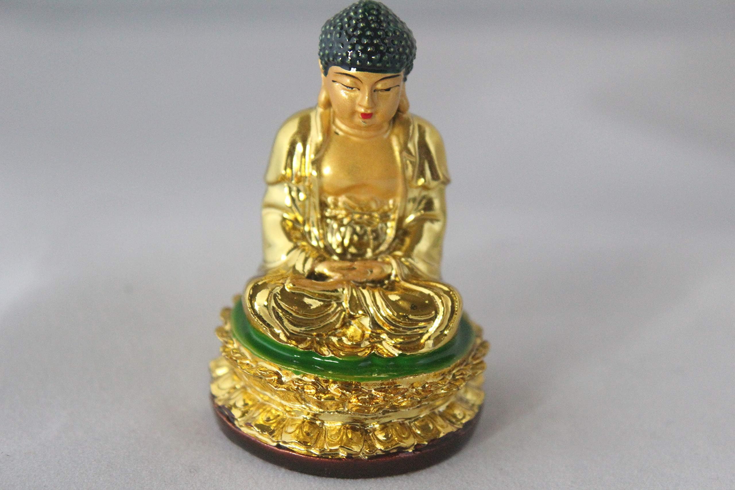 EastMeetsWest Mini Gold Seated Buddha Shakyamuni Statue | Amitabha Buddhism Figurine