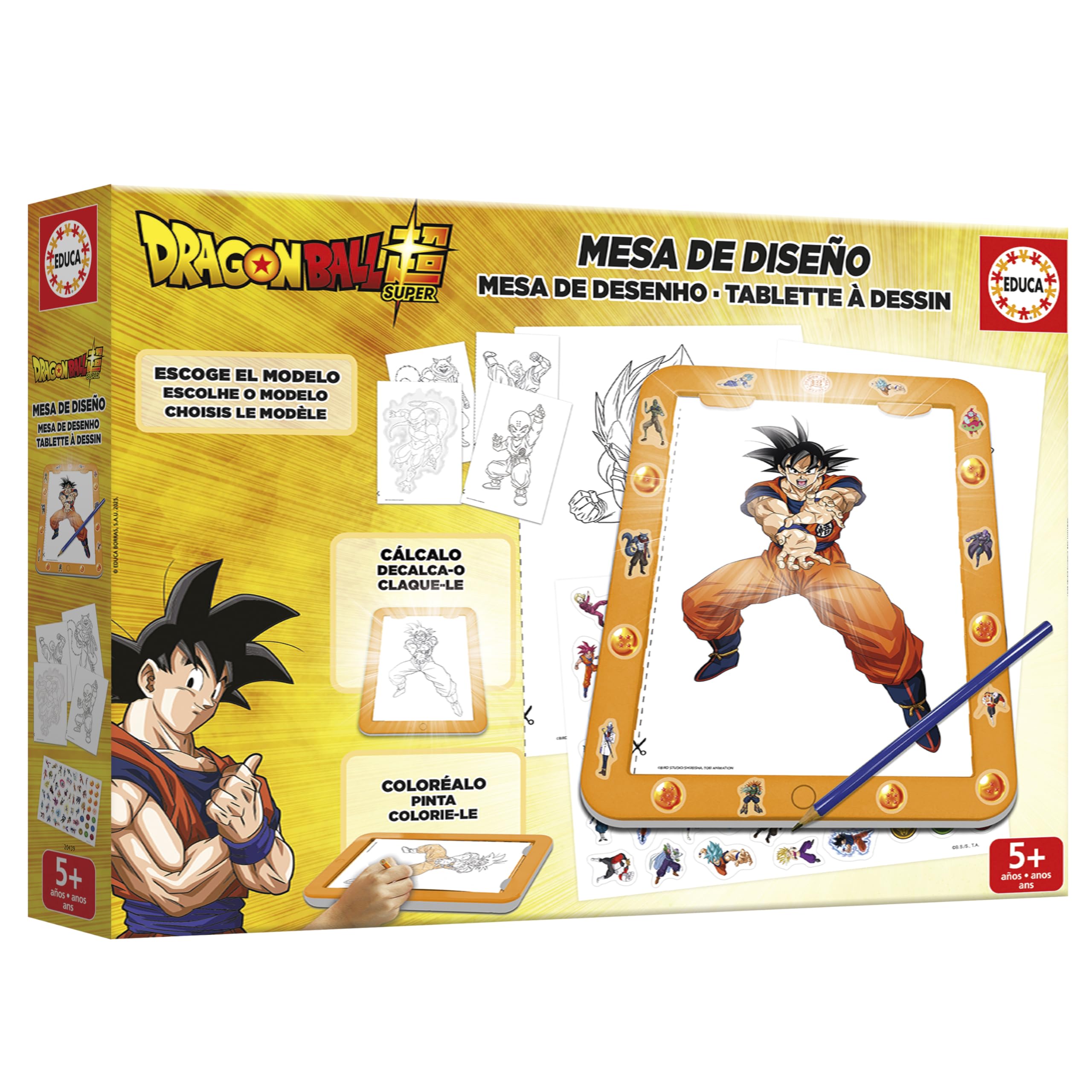 Educa Tablette à Dessin Lumineuse Dragon Ball 20439 Crée colorie décore à partir de 5 Ans