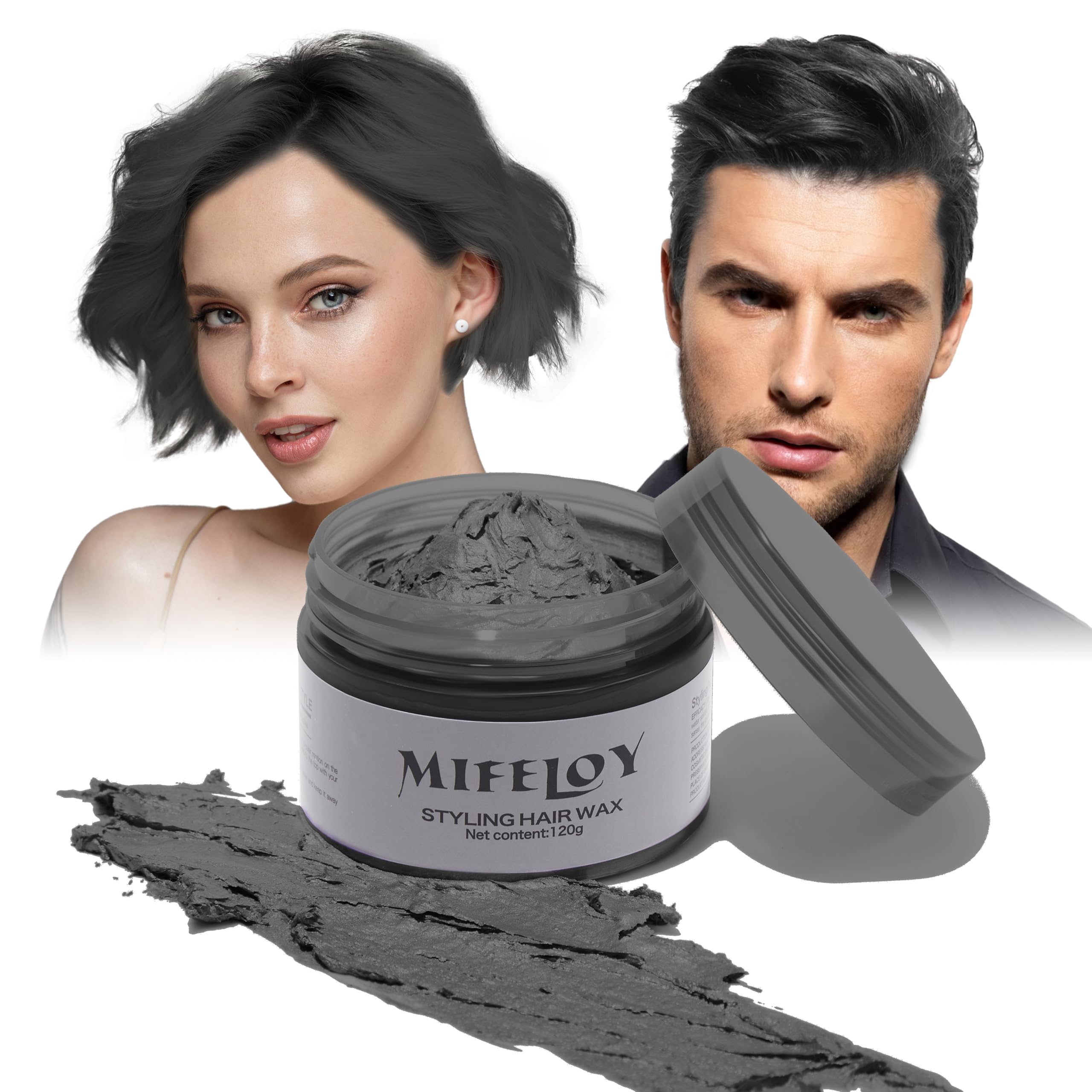 Schwarz Haartönung Temporäre Haarfarbe 4,23 Unzen, Instant Hair Cream Mud Natürliche Frisur Pomade, Frauen Männer Styling Haartone Wax, Haar Wachs für Halloween Party Cosplay
