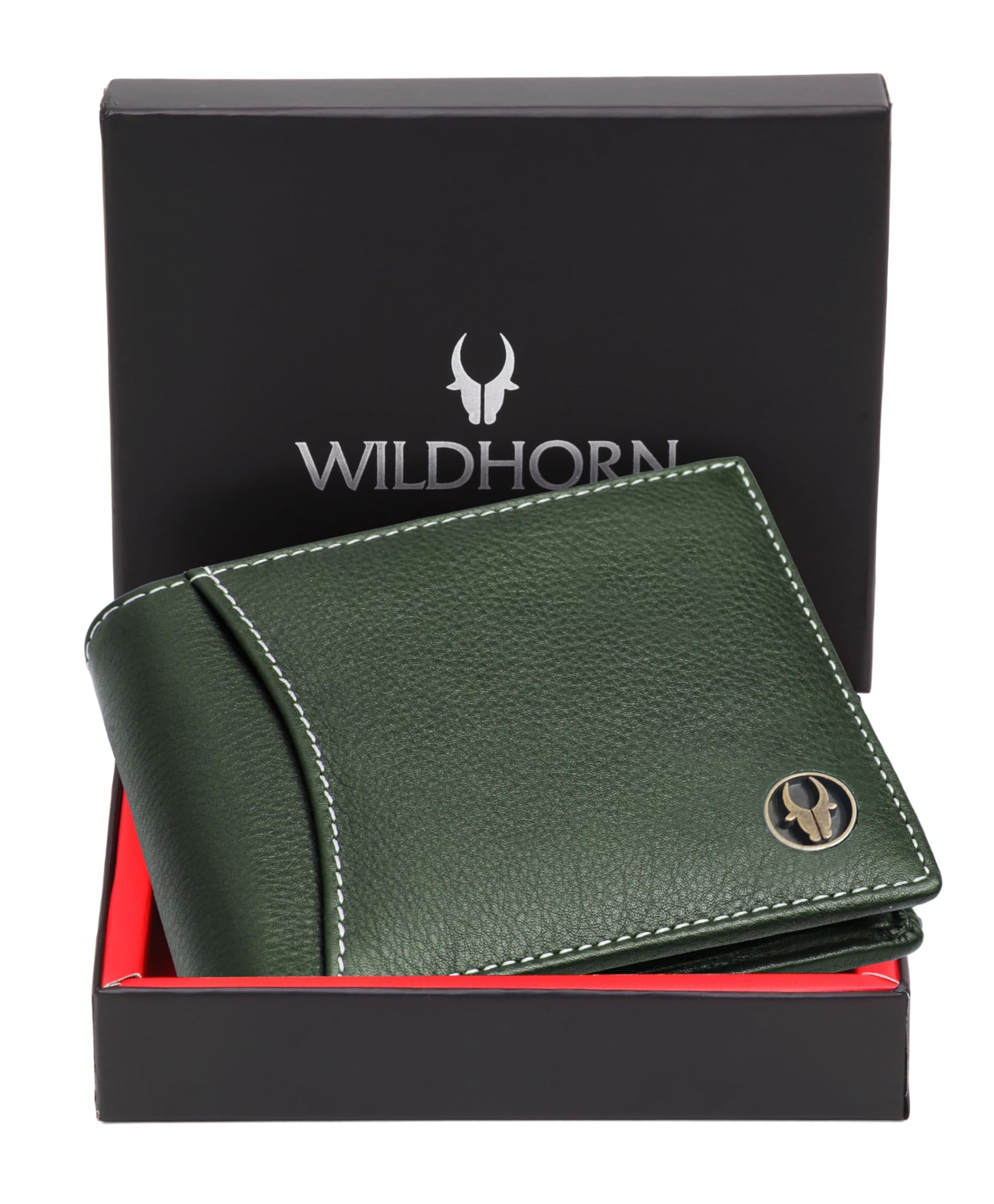 wildhorn Rfid Protected Leather Wallet For Men, Green-picture-18