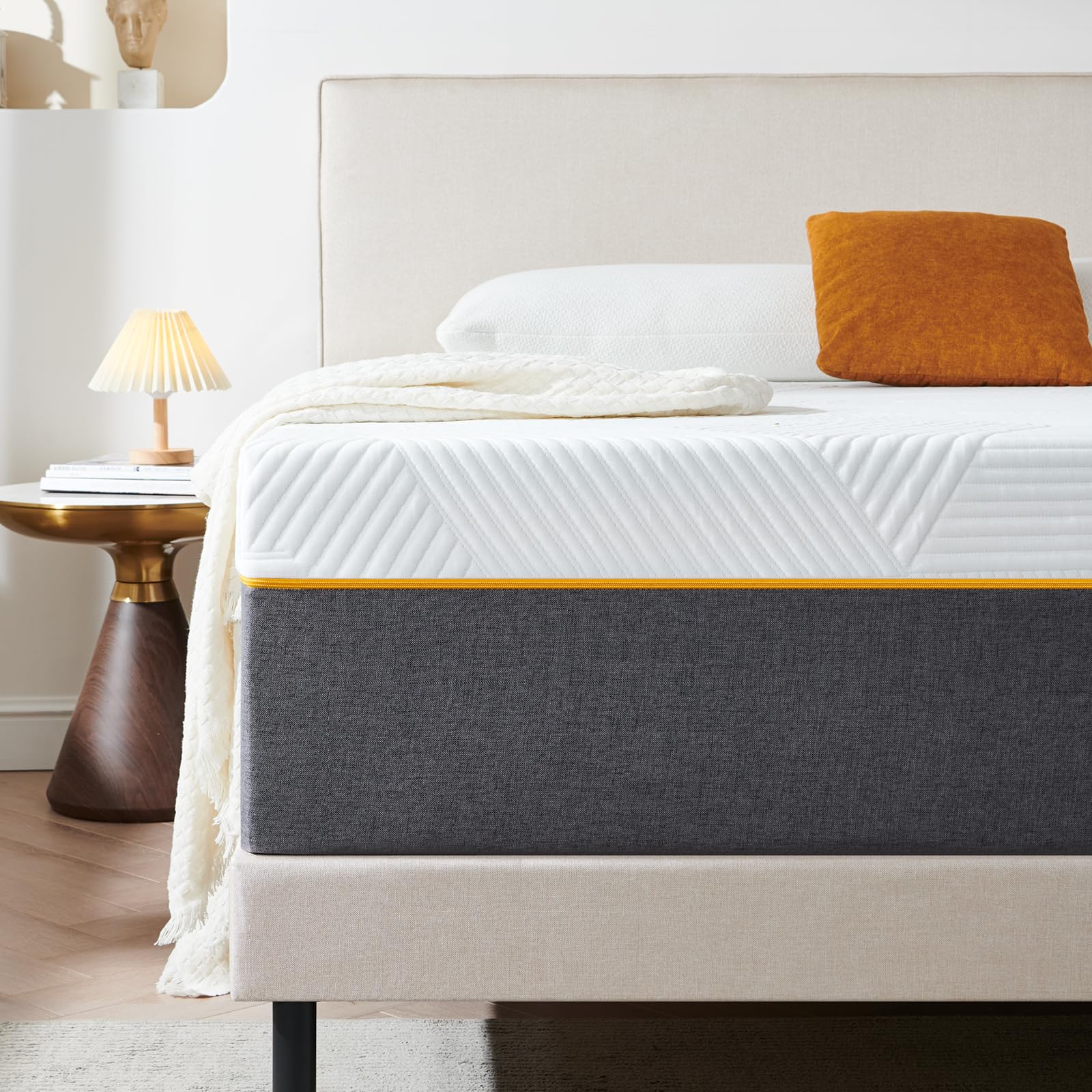 Matelas 160x200x22cm Mousse à Mémoire de Forme Ultra Respirante Fermeté Moyenne 7 Zones Soutien Parfait Réversible