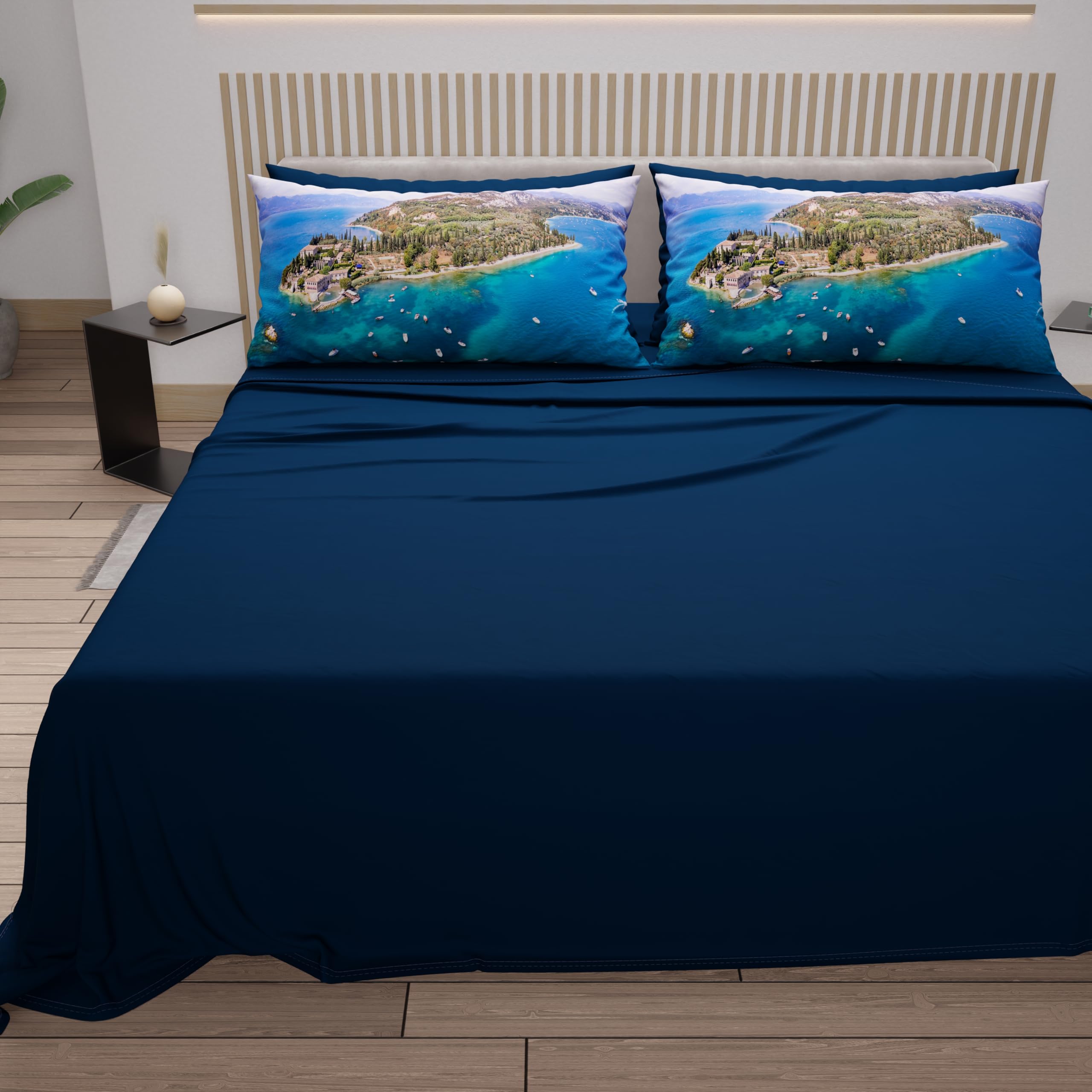 PETTI ARTIGIANI ITALIANI, Cotton Sheet Set for Double Maxi Bed with Pillowcases and Fitted Sheet 180 x 200 cm - Image 3