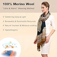 Vista 42 de DANA XU Manta de pashmina extragrande 100% de lana merina, bufanda de viaje, bufanda de cachemira para mujer, otoño e invierno, chal de gran