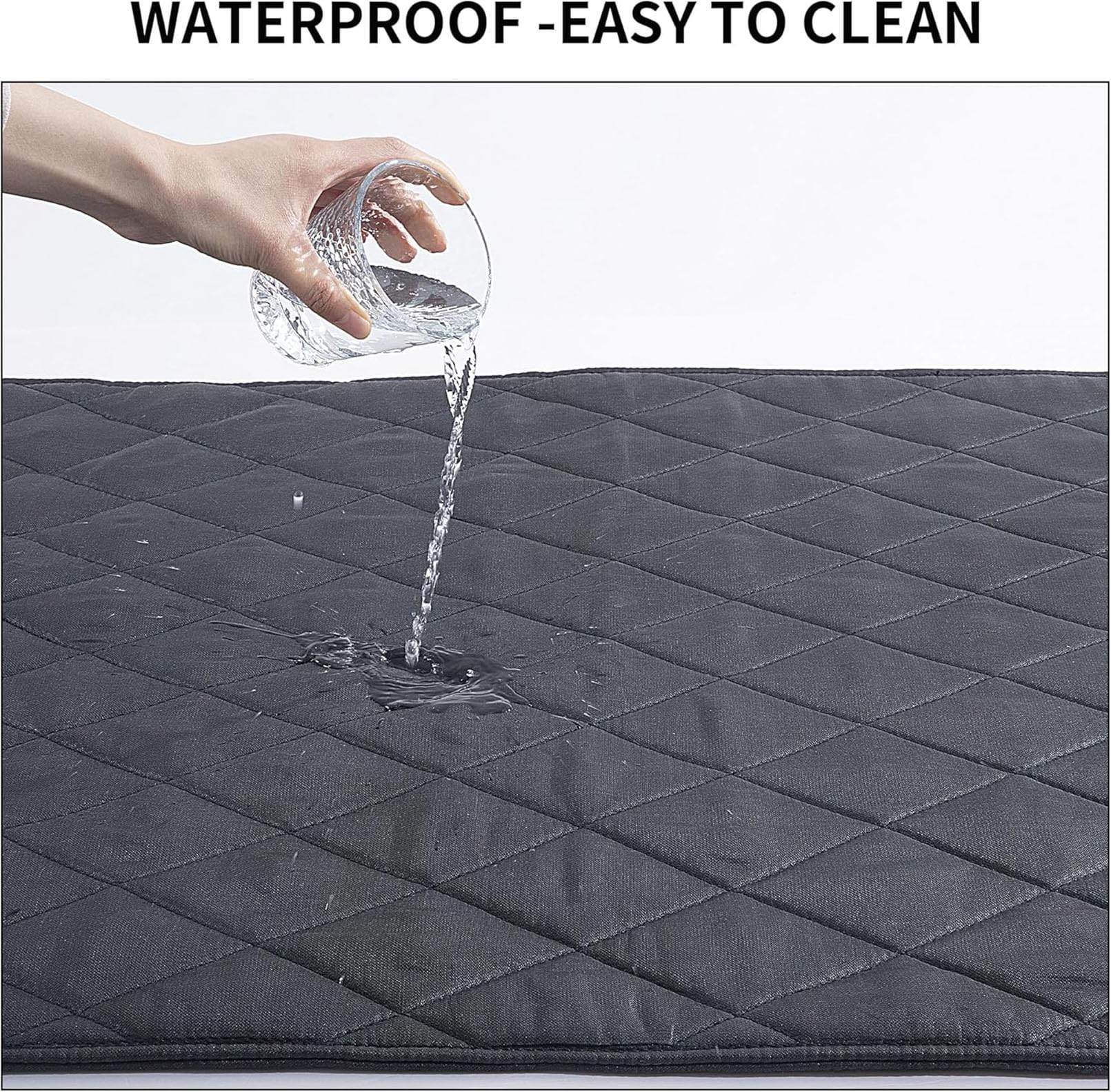 Tapis Chien Indestructible Anti-Mastication 71x119cm Noir Lavable Résistant Pipi