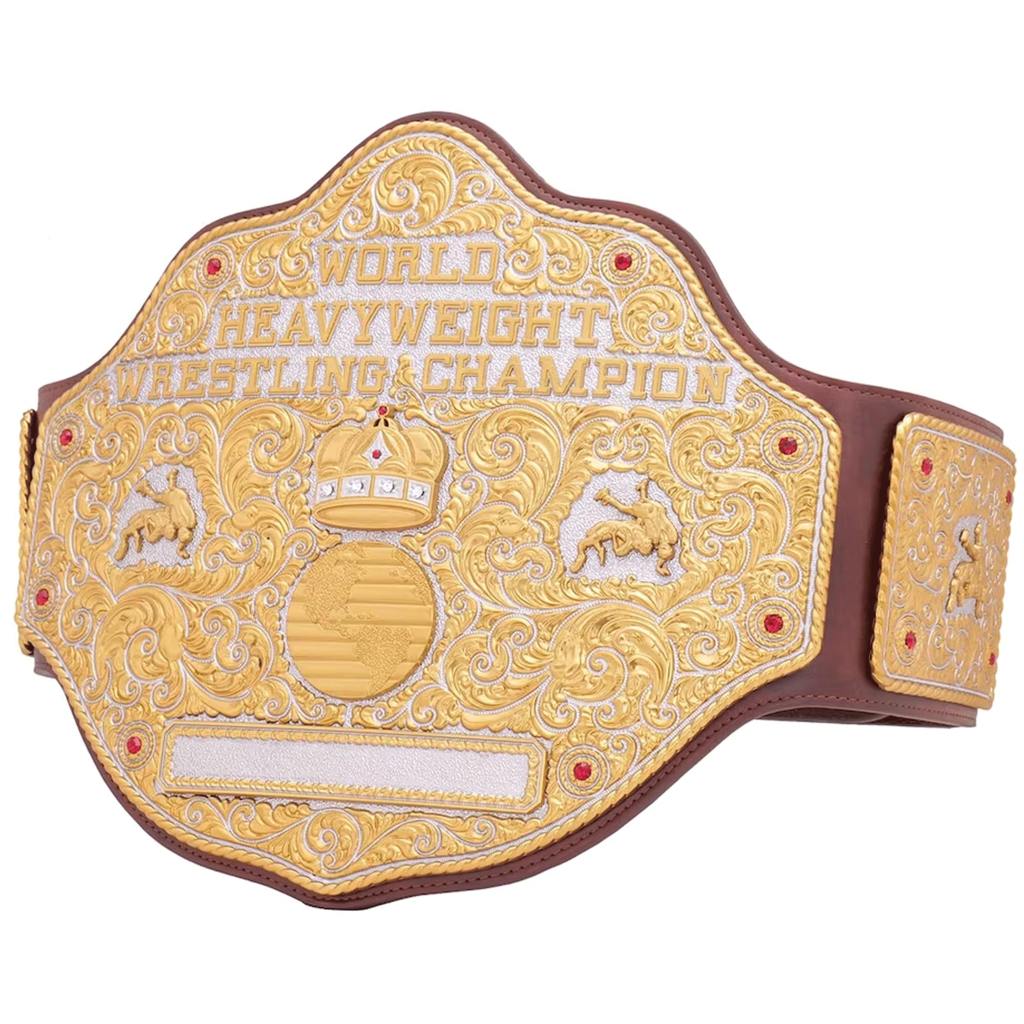 Big Gold World Heavyweight Wrestling Championship Title Belt Replica, Authentic Wear Universal Championship Title Belt - One Size (BROWN)