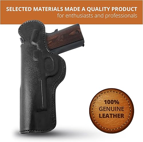 Miniatura 8 de PH - Funda de cuero genuino para pistola de 1911 de 5 pulgadas, funda de cuero para pistola táctica Iwb, funda de transporte oculta de cuero, cómoda