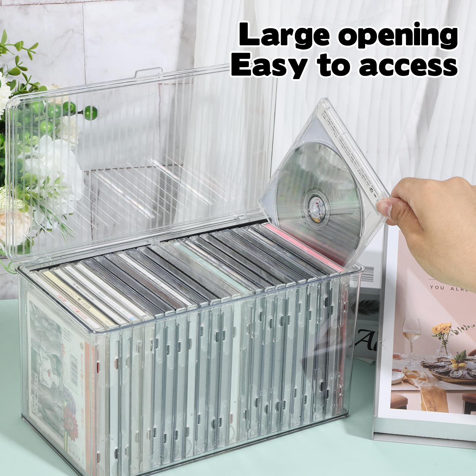 Amazon.com: Rainmae CD Storage Box Clear Plastic CD Organizer DVD