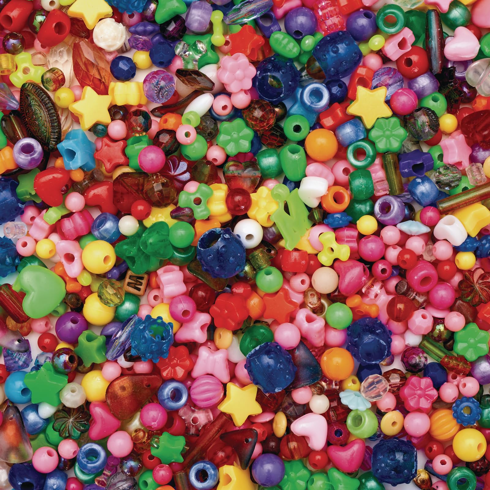 Colorations(r) Multi-Mix Beads, Great Value Assorted Beads, 1 lb, Approx 3,000 Beads, raft Projects, Crafts for Kids, Jewelry Making, Hair Accessories, Key Chains, Ornaments