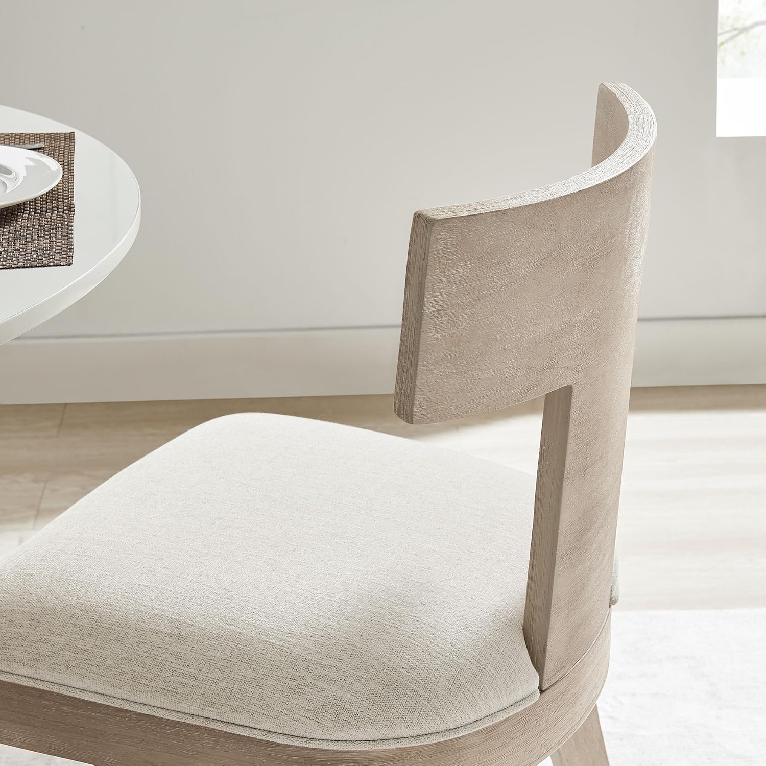 Modway Peregrine Upholstered Dining Chairs in Natural Heathered Weave Ivory