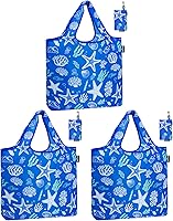 Vista 7 de HOLYLUCK Bolsas de comestibles reutilizables, bolsa de compras plegable resistente (estándar, 3 huellas de patas de perro)