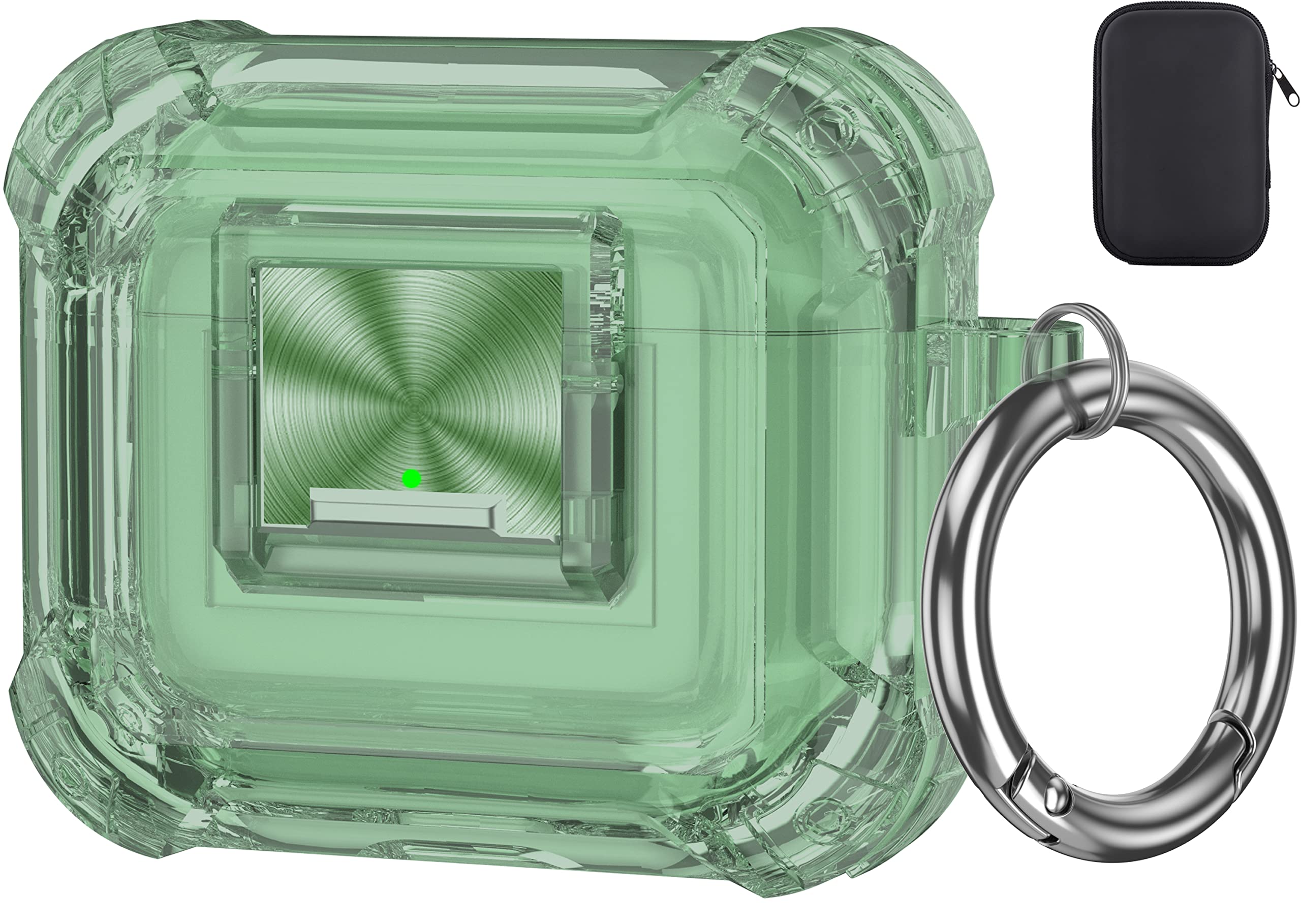 Valkit Compatible Airpods 3 Case Clear with Lock, Soft TPU AirPod 3rd Generation Case 2021 Shockproof Protective Cover with Keychain iPods 3 Skin for