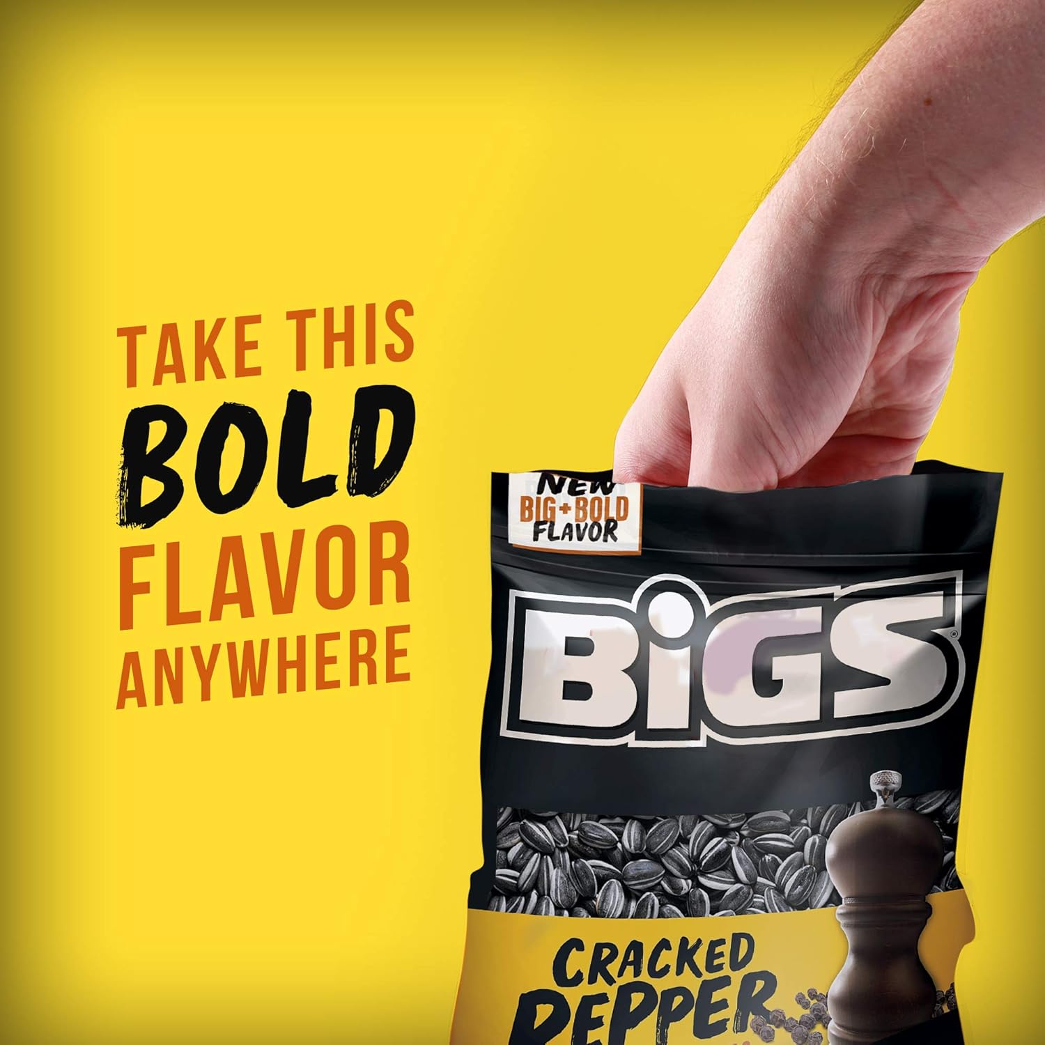 BIGS Sunflower Seeds, Cracked Pepper Flavor, Easter Basket Stuffer for Sports Fans, 5.35 oz. (Pack of 12)