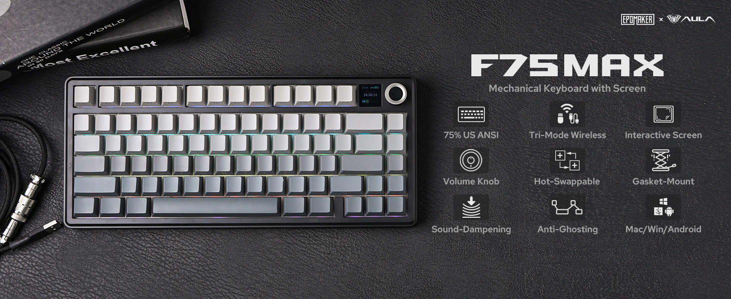 F75MAX メカニカルキーボード グレー 81UVvRxXSiL.jpg