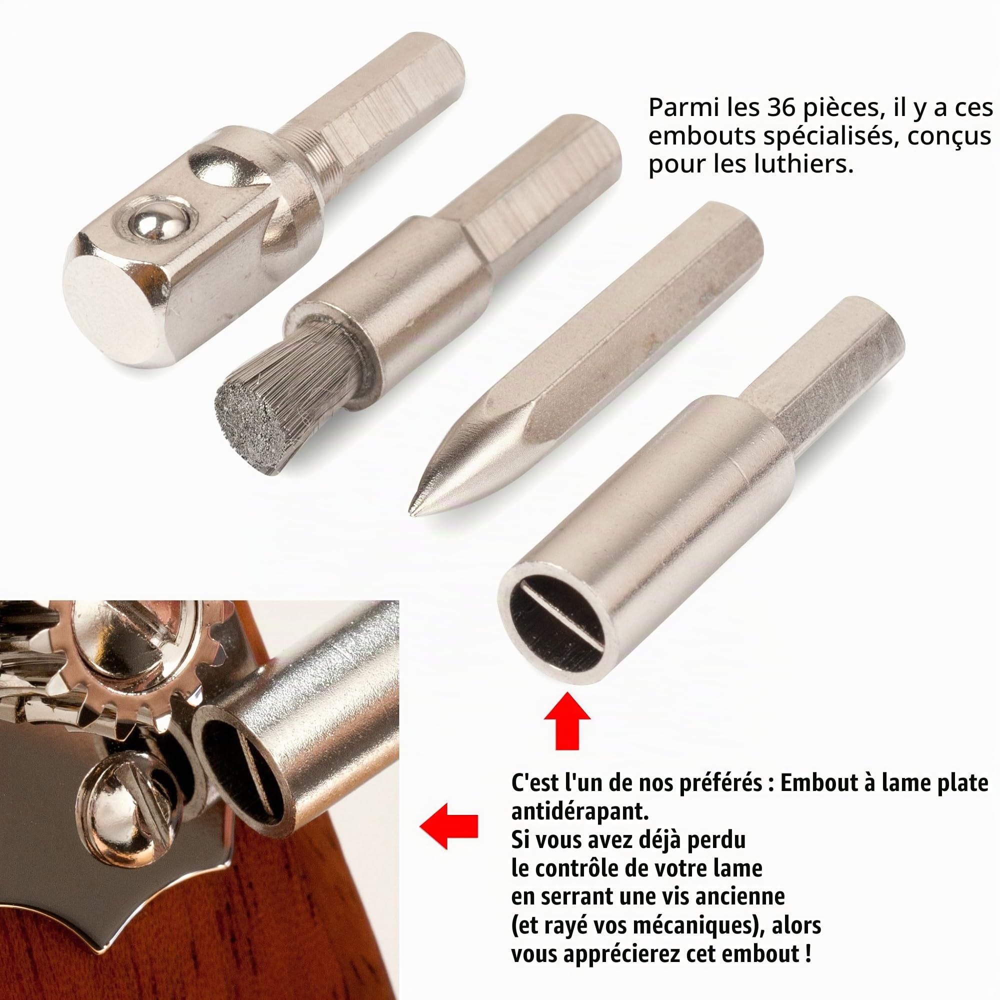 StewMac Guitar Tech – Jeu de Tournevis 36 Pièces pour Matériel de Guitare | Guitar Tech – Jeu de Tournevis 36 Pièces pour Matériel de Guitare, pour guitares et lutherie professionnelle.
