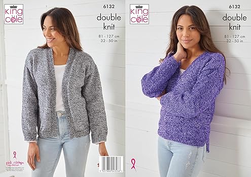 King Cole Modello Maglia Donna 6172 – Maglione E Canotta In Double Knit, Taglie 81-127 Cm, Istruzioni In Inglese