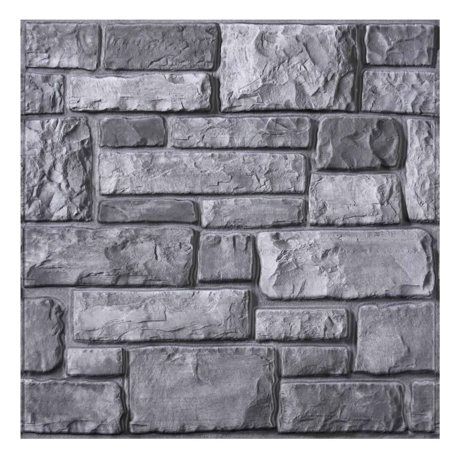 Commomy 10pcs Faux Stone 3D Wall Panels - 11.8" x 11.8"Self Adhesive Wall Tiles PVC Brick Stone Wallpaper for Interior Bedroom,Living Room,Kitchen,RV — image 1