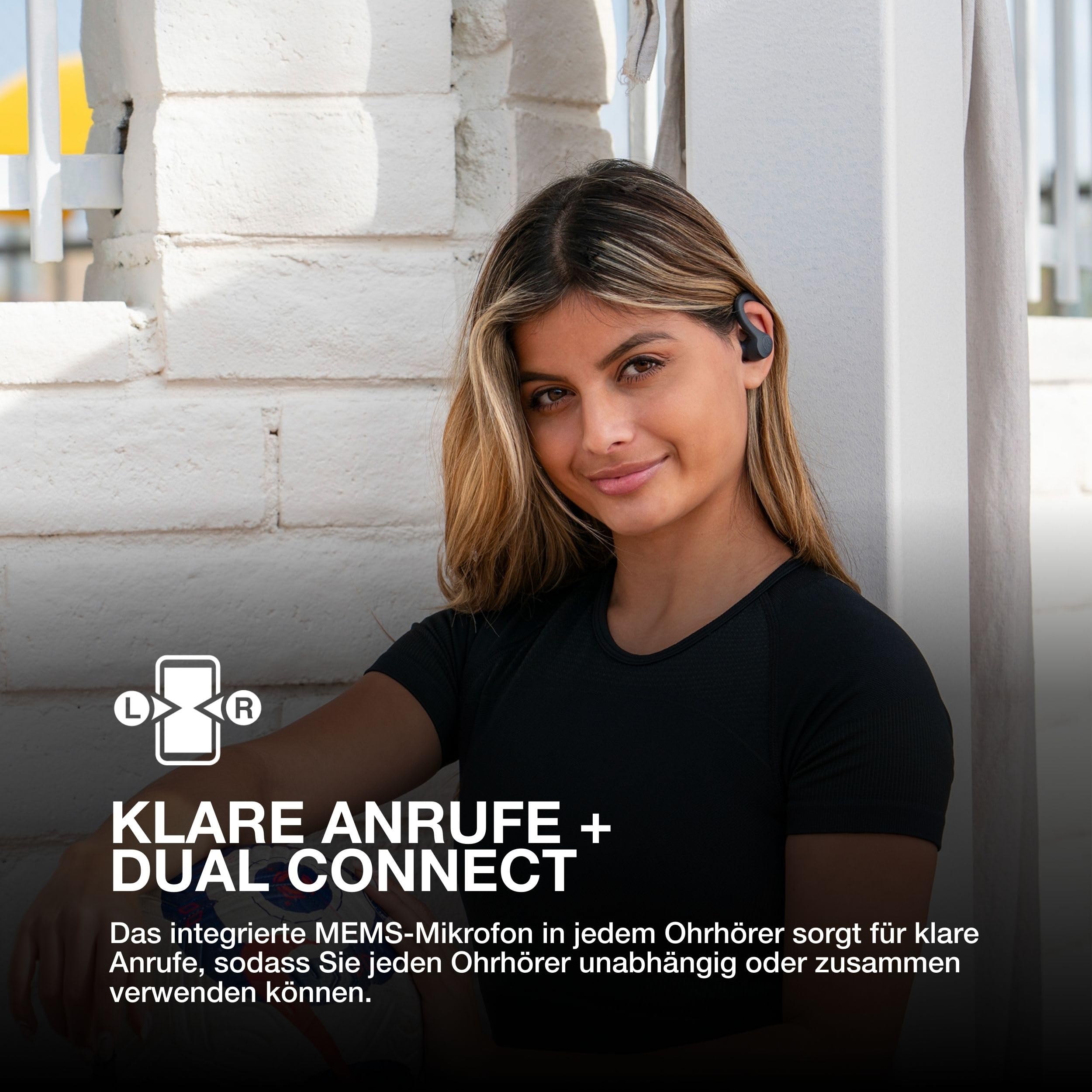 JLab Go Air Sport+ Kopfhörer Bluetooth, Sportkopfhörer 35+ Std., True Wireless In Ear Kopfhörer kabellos für Läufer, Joggen, IP55-schweißresistent, USB-C Ladecase, Be Aware-Modus, Graphit