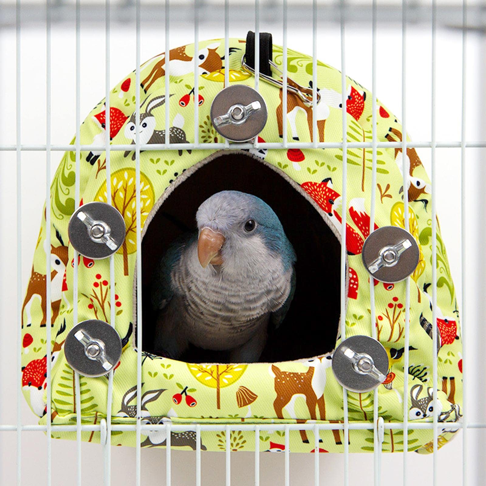 Jaula de Invierno para Loros, Hamaca, Accesorios para Jaula, Cama para Pájaros, Almohadillas Extraíbles, Cobertizo de Peluche, Nido de Juguete, l