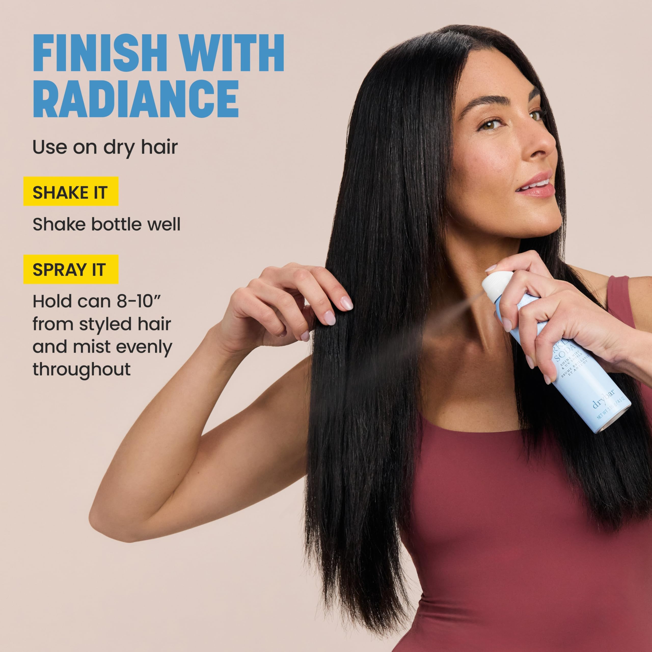 Drybar Sparkling Soda Finishing Spray Collection, Ultra-Fine Mist, Adds Shine to Finished Look