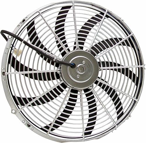 Ventilador de radiador de refrigeración eléctrico cromado de 16 pulgadas con kit de montaje LS, control de calidad estricto y ajuste probado